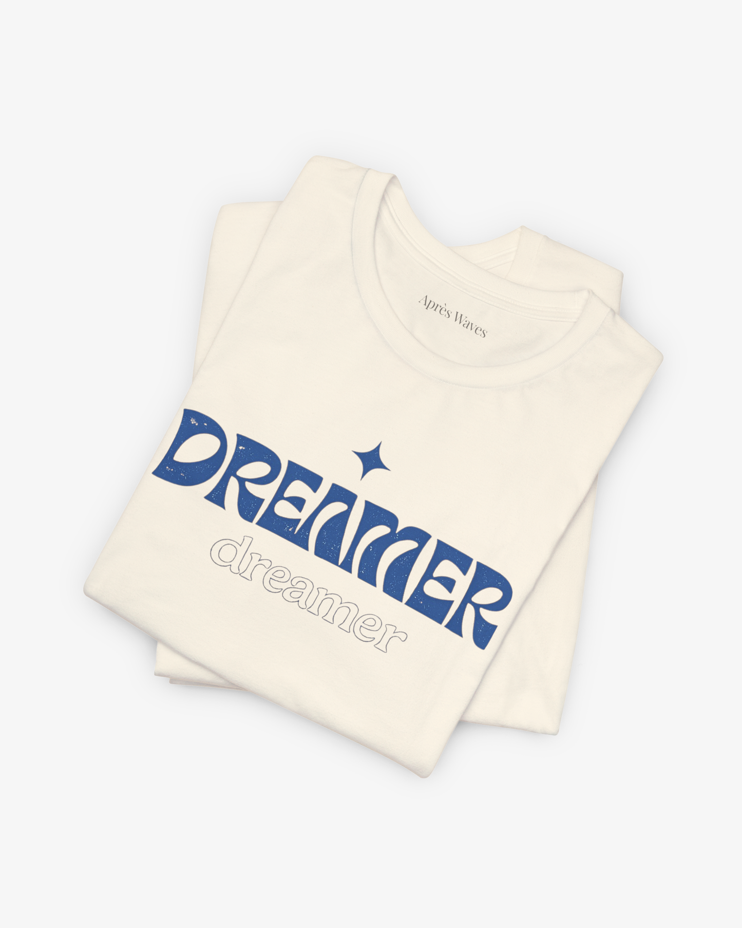 Dreamer Ecru folded graphic tee - Après Waves