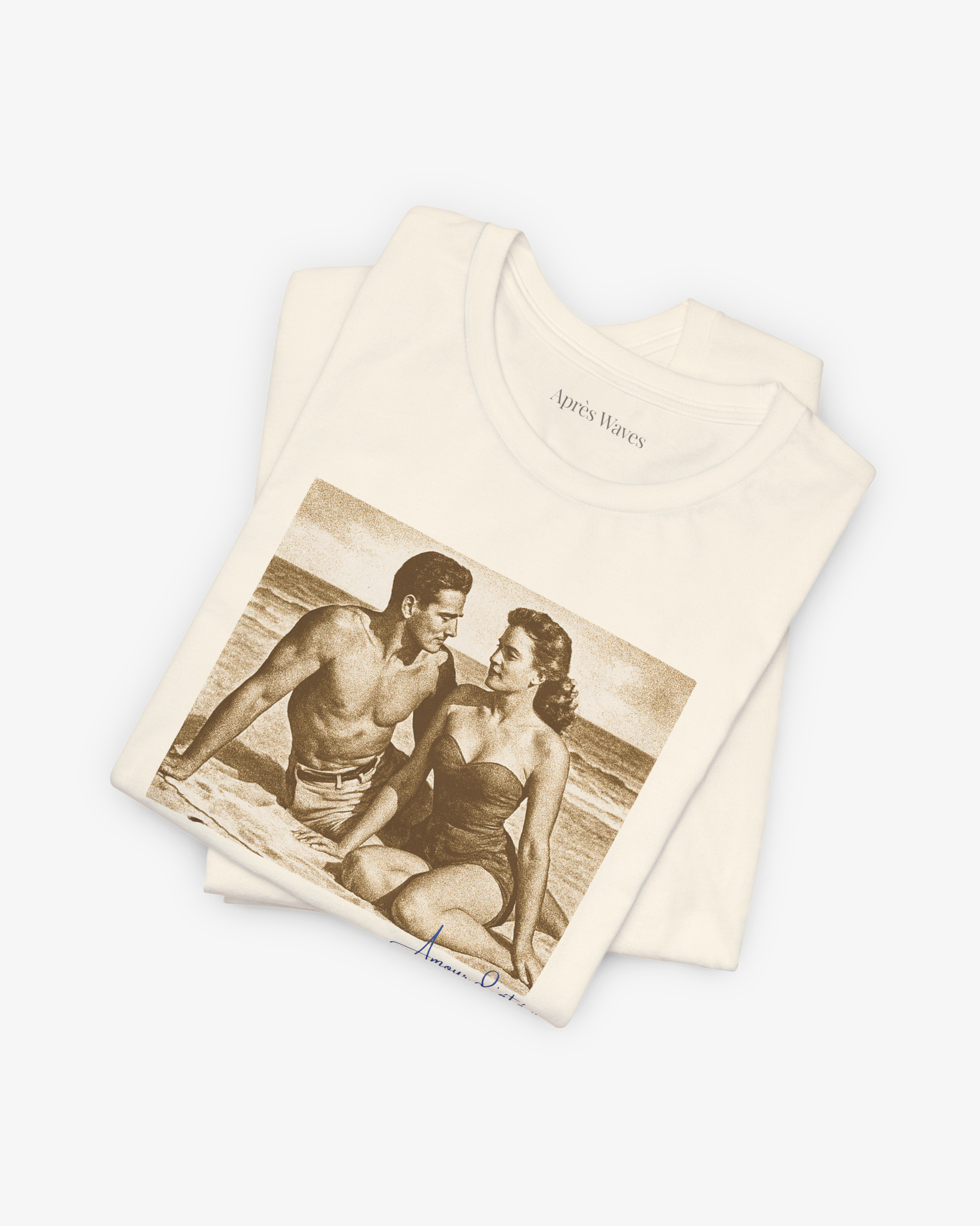 Eternity Ecru folded graphic tee - Après Waves