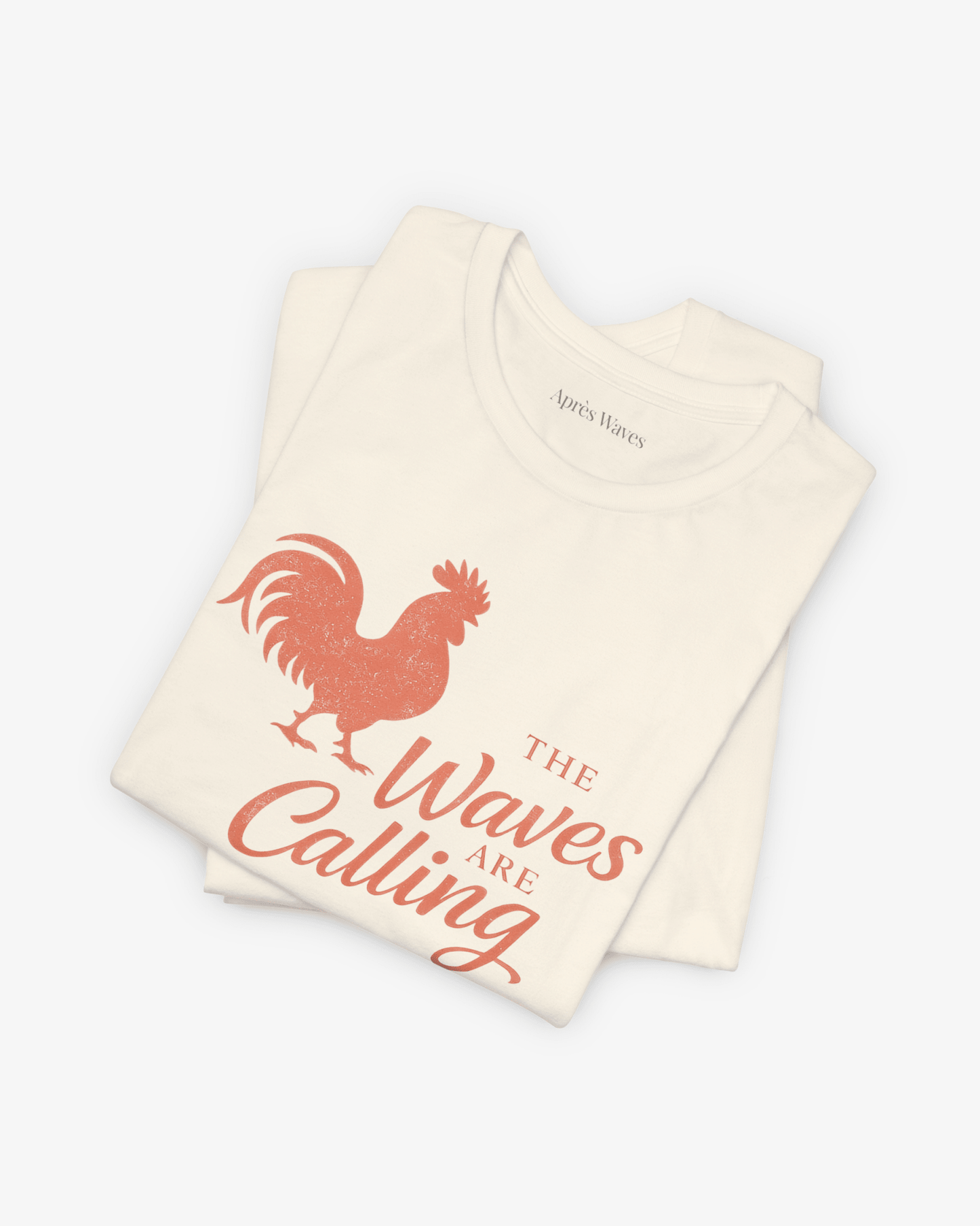 Waves are Calling Ecru folded graphic tee - Après Waves