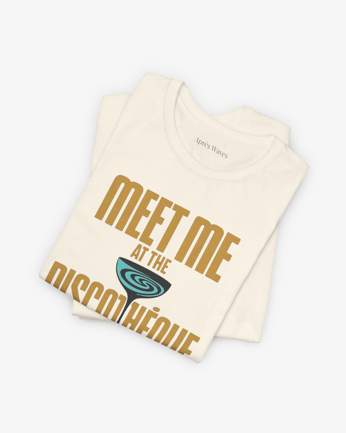 Disco Meet Ecru folded graphic tee - Après Waves