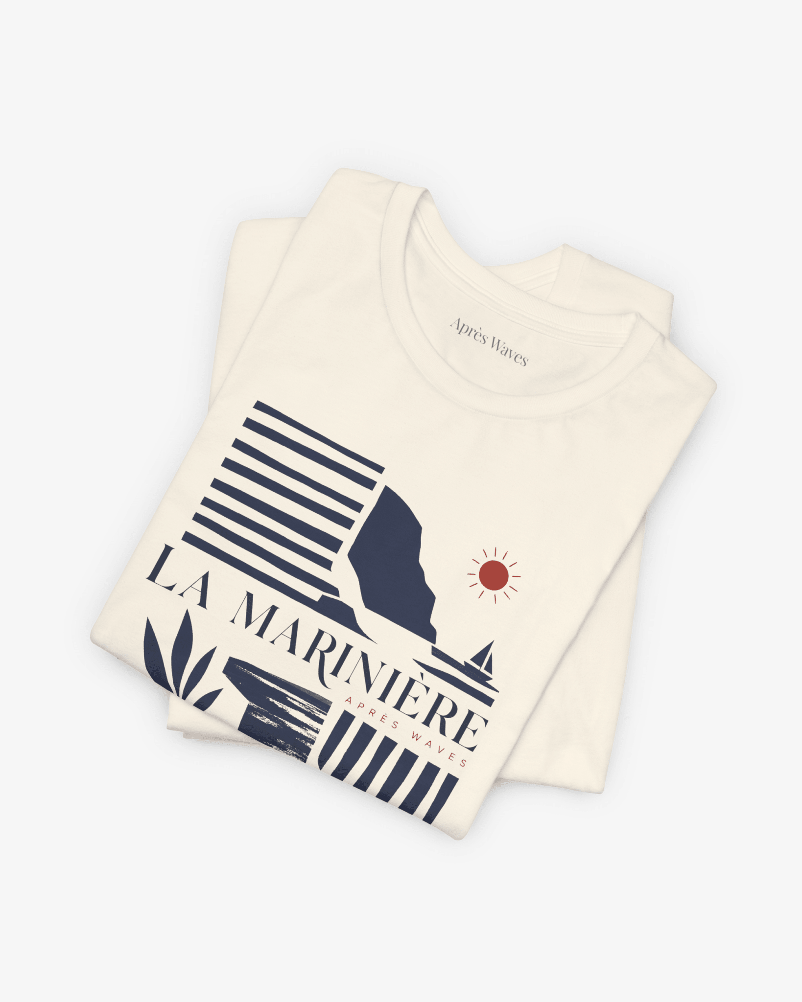 La Marinière Ecru folded graphic tee - Après Waves