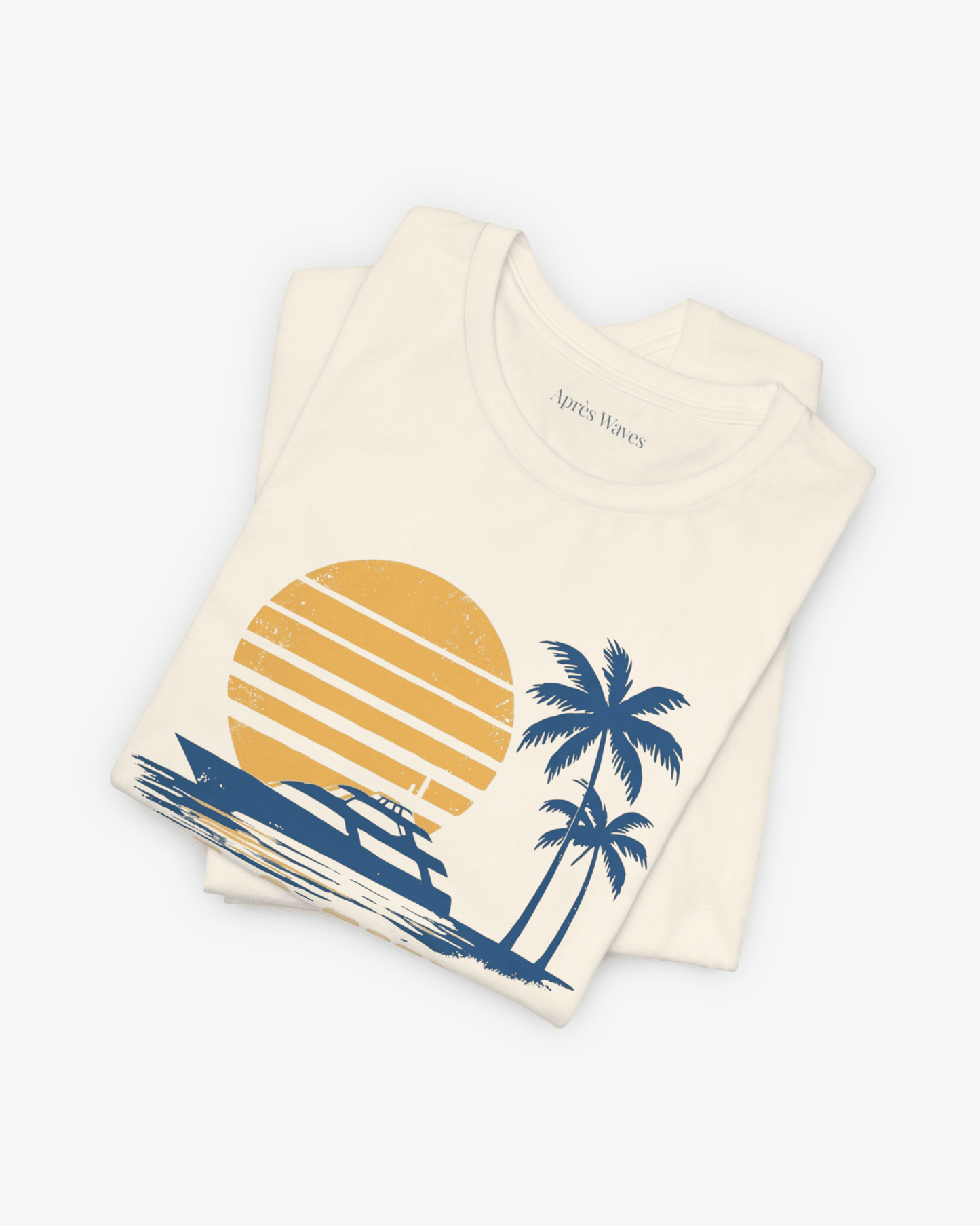 Life in Blue Ecru folded graphic tee - Après Waves