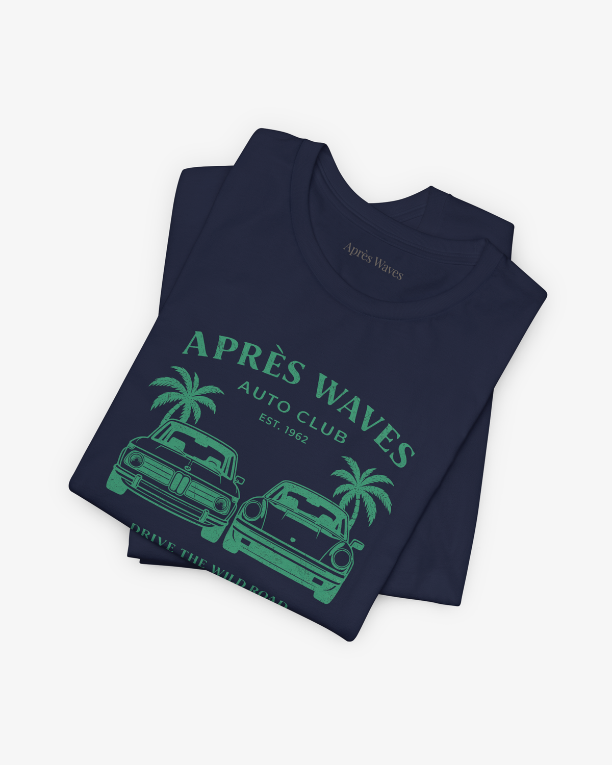 Real Leather Navy folded graphic tee - Après Waves