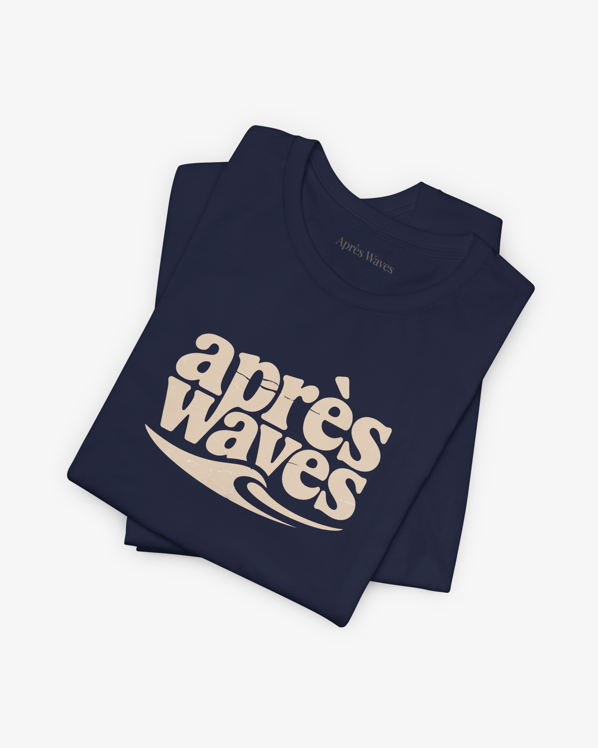 Retro Logo Navy folded graphic tee - Après Waves