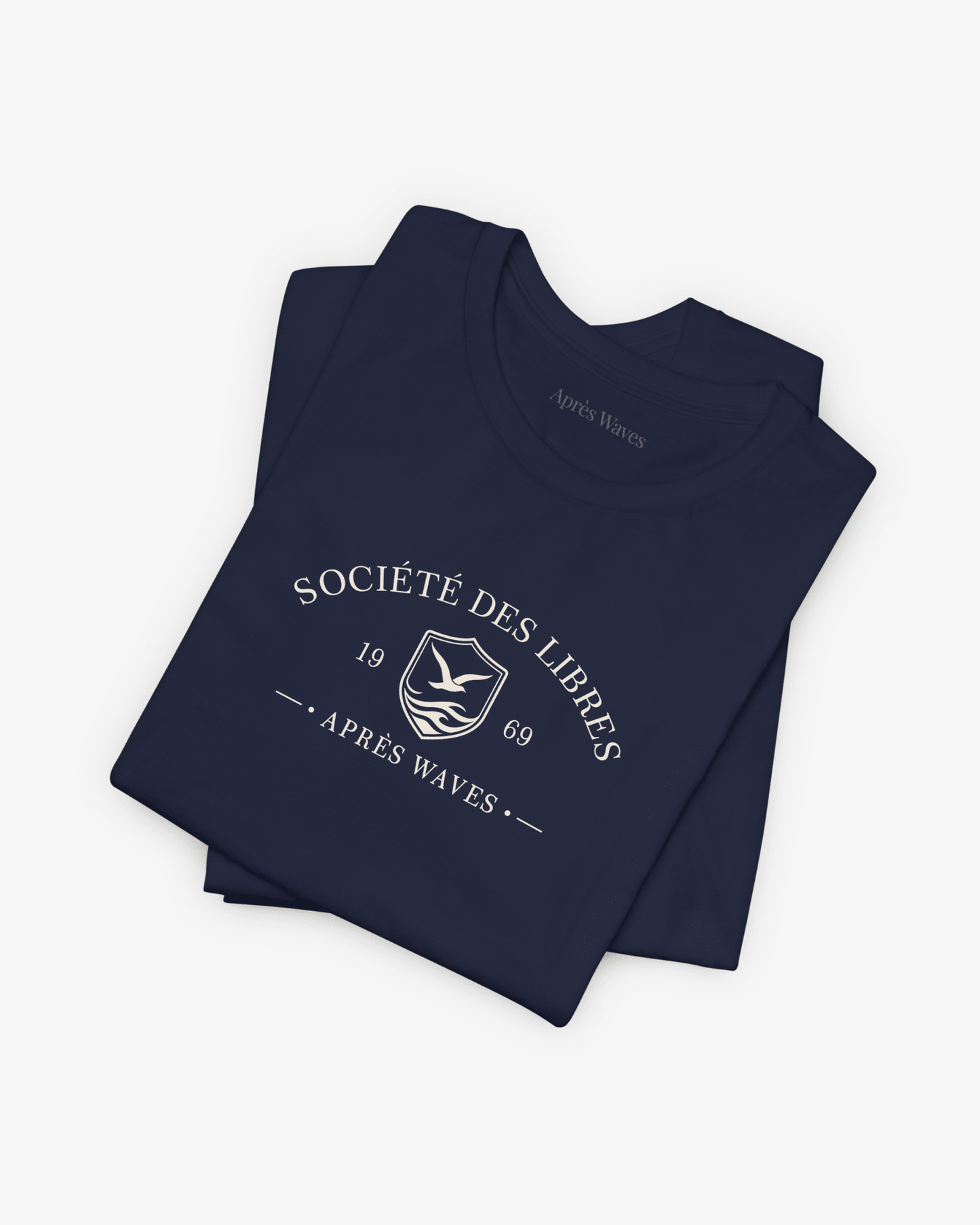 Société des Libres Navy folded graphic tee - Après Waves