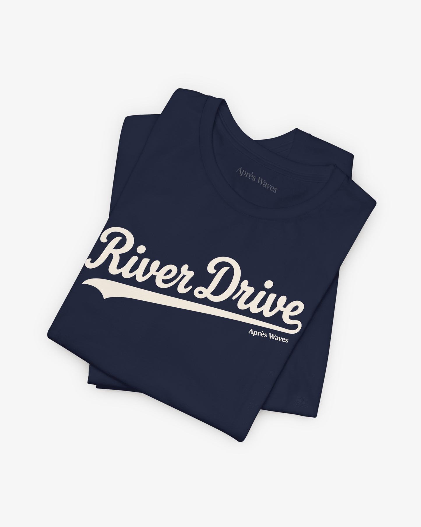 River Drive Navy folded graphic tee - Après Waves