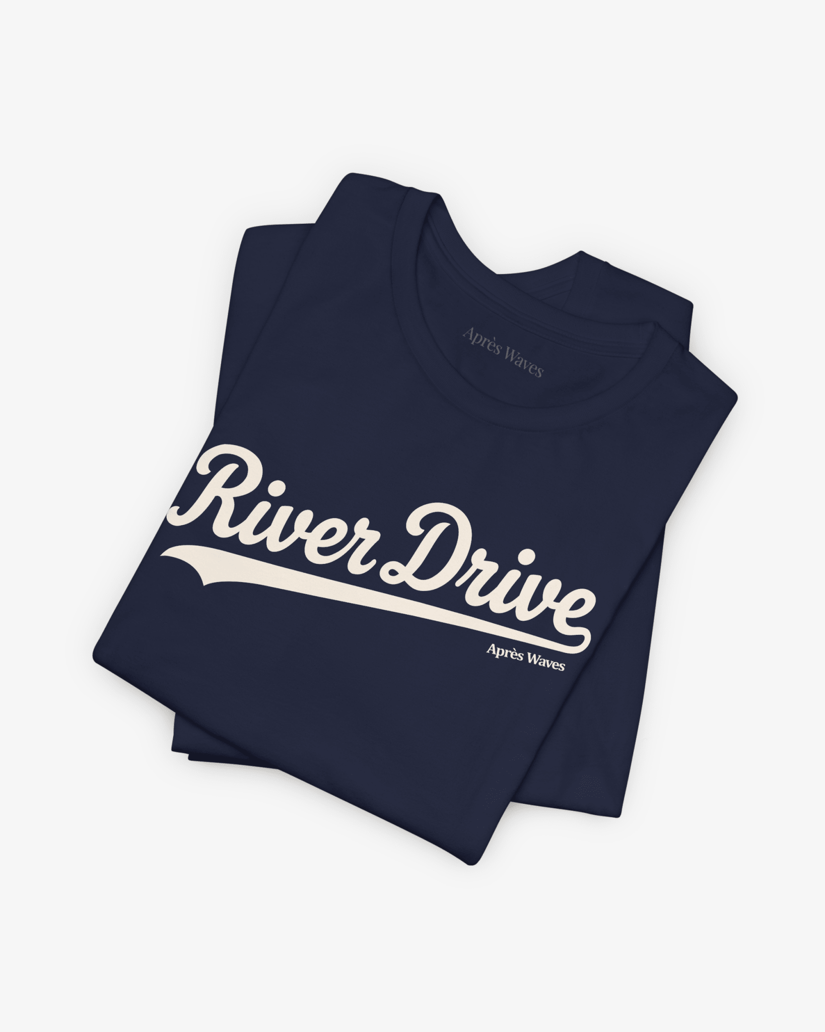 River Drive Navy folded graphic tee - Après Waves
