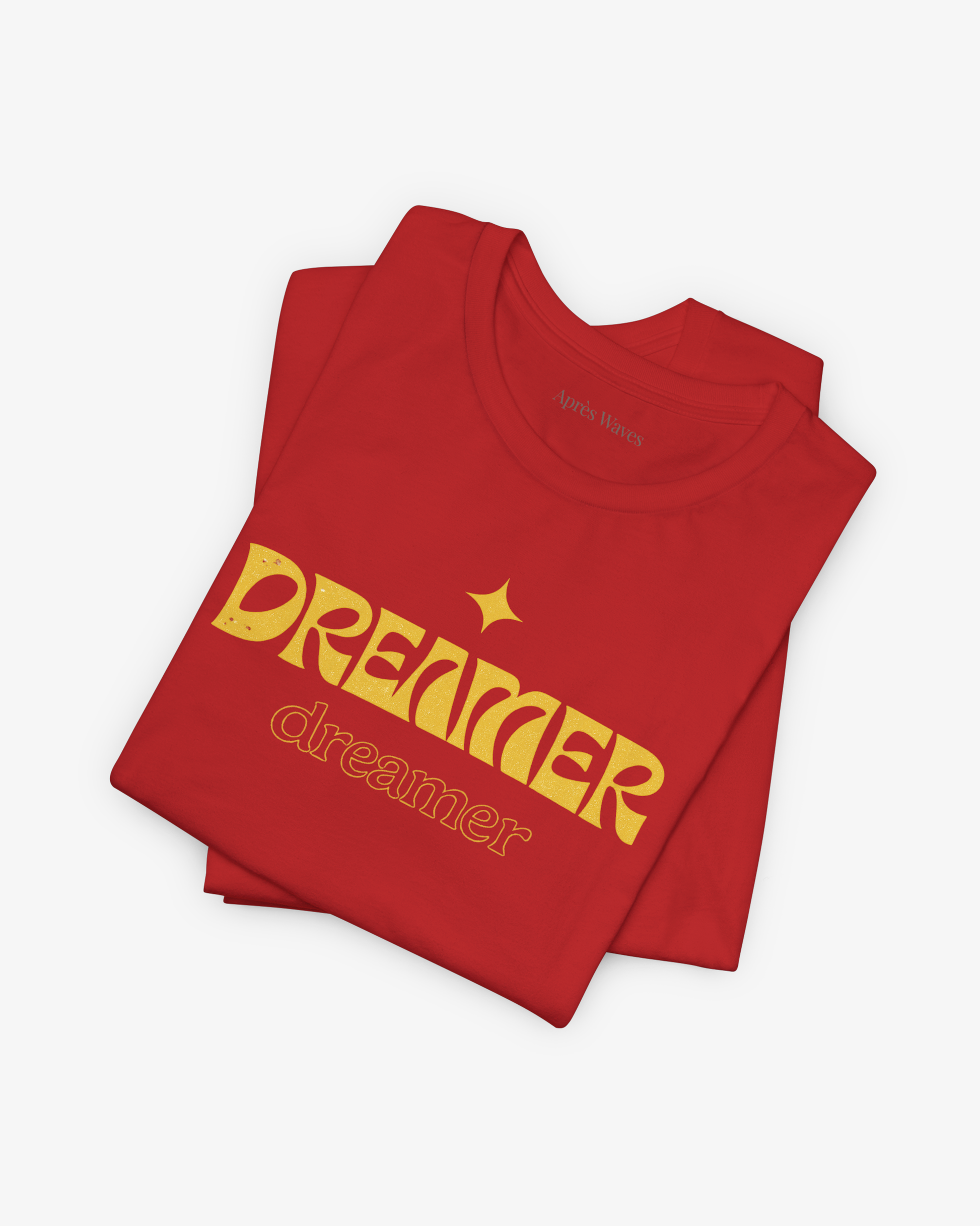 Dreamer Red folded graphic tee - Après Waves