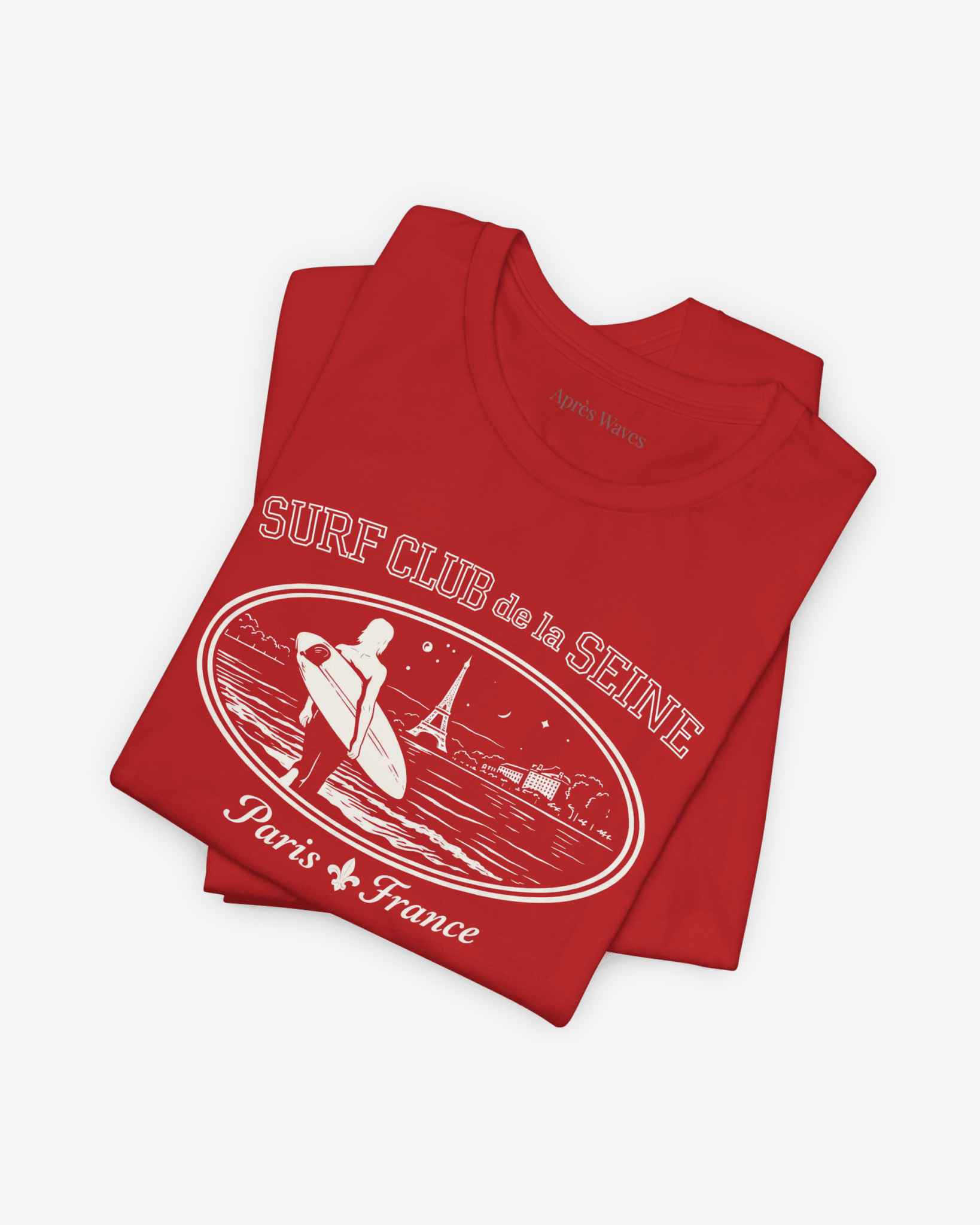 Paris Surf Club Red folded graphic tee - Après Waves