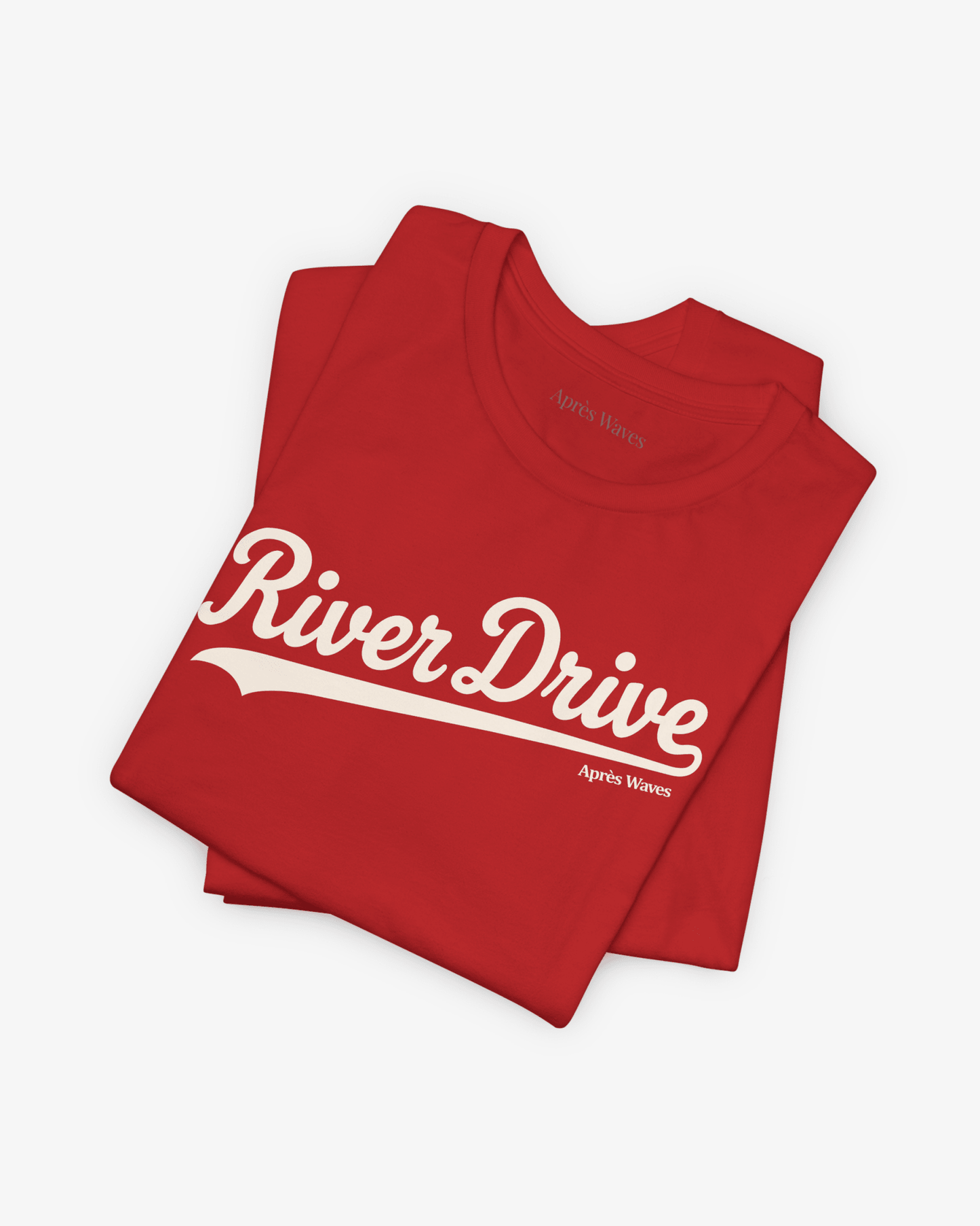 River Drive Red folded graphic tee - Après Waves