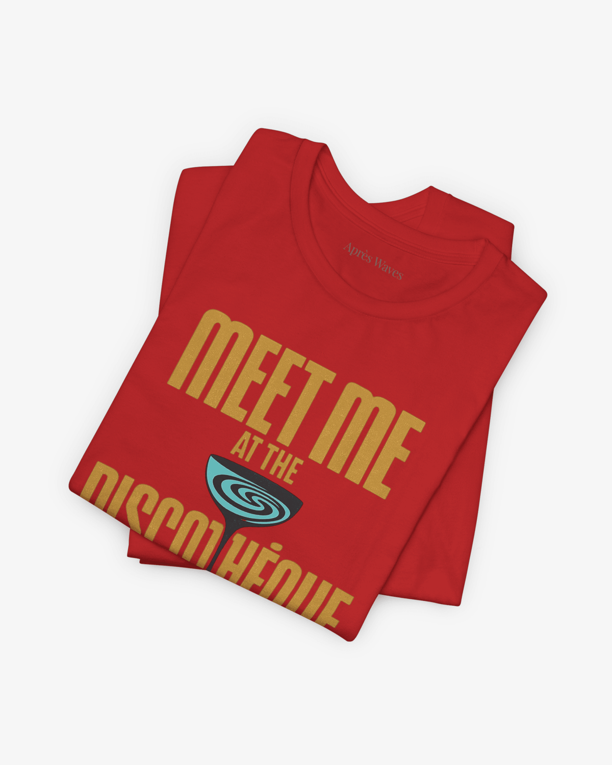 Disco Meet Red folded graphic tee - Après Waves