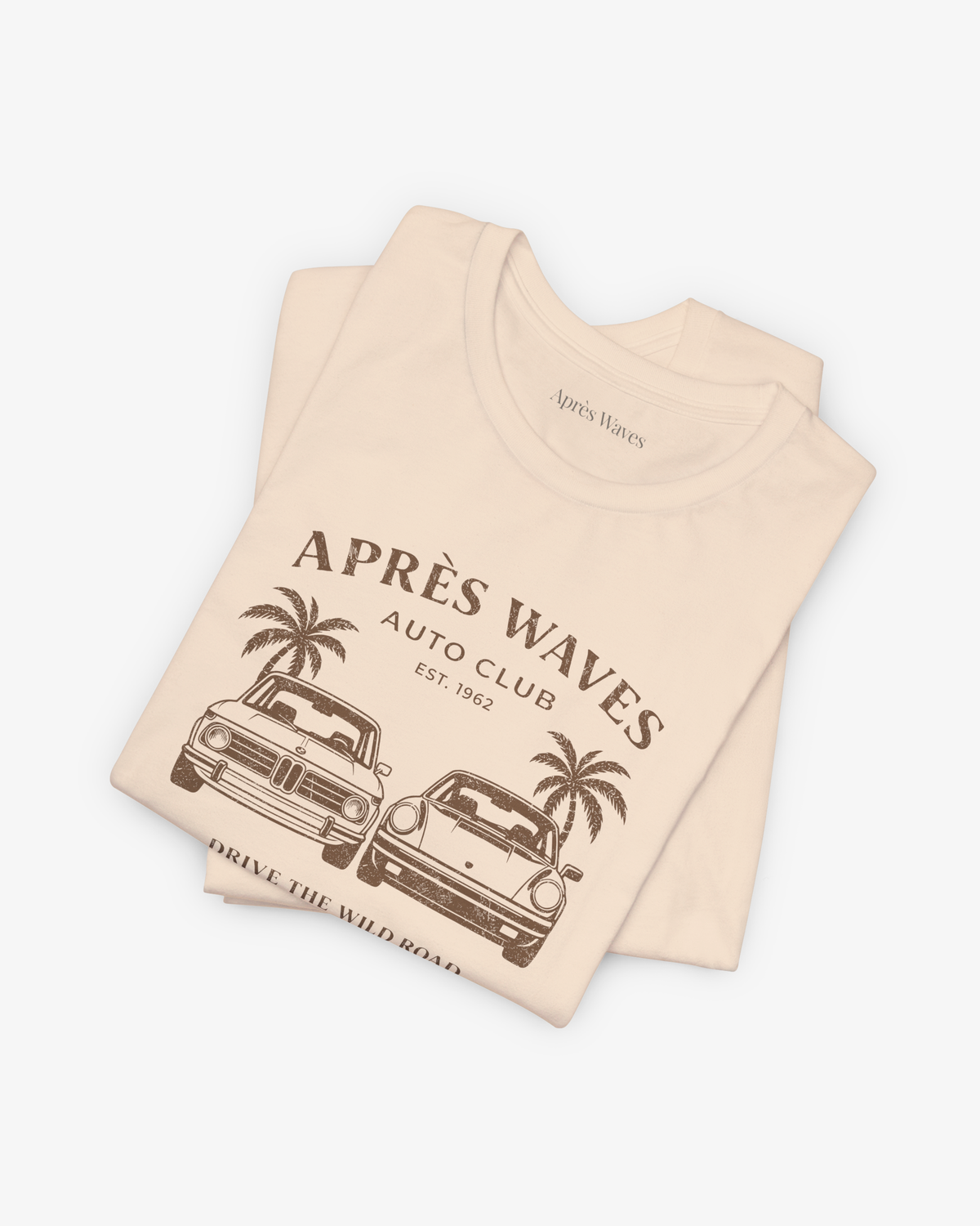 Real Leather Soft Cream folded graphic tee - Après Waves