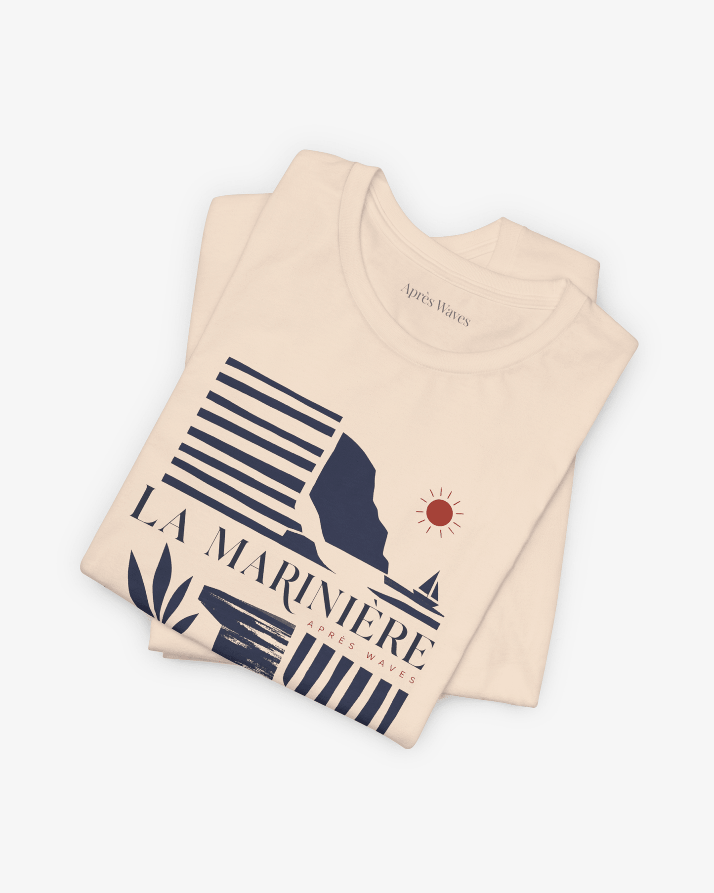 La Marinière Soft Cream folded graphic tee - Après Waves