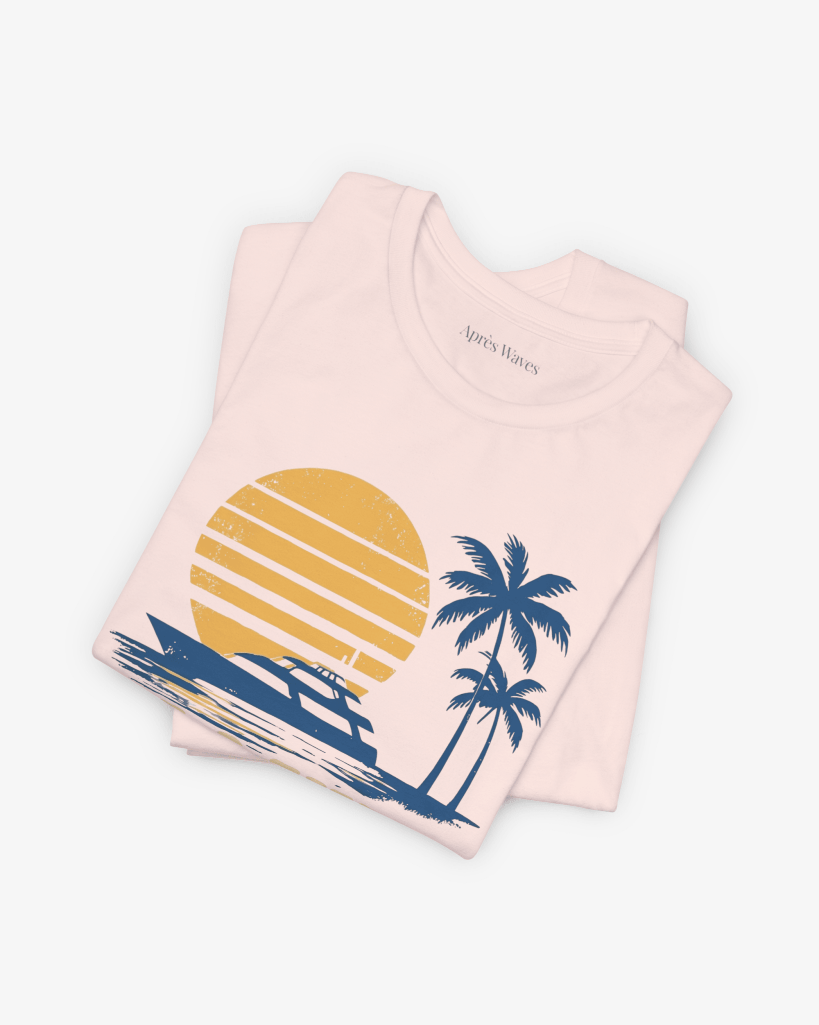 Life in Blue Soft Pink folded graphic tee - Après Waves