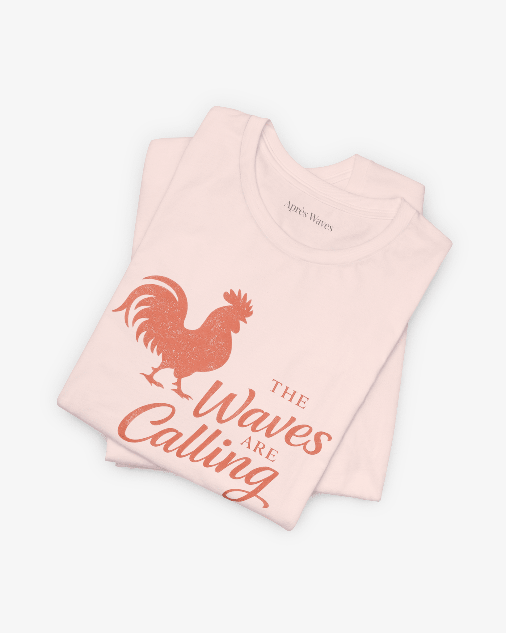 Waves are Calling Soft Pink folded graphic tee - Après Waves