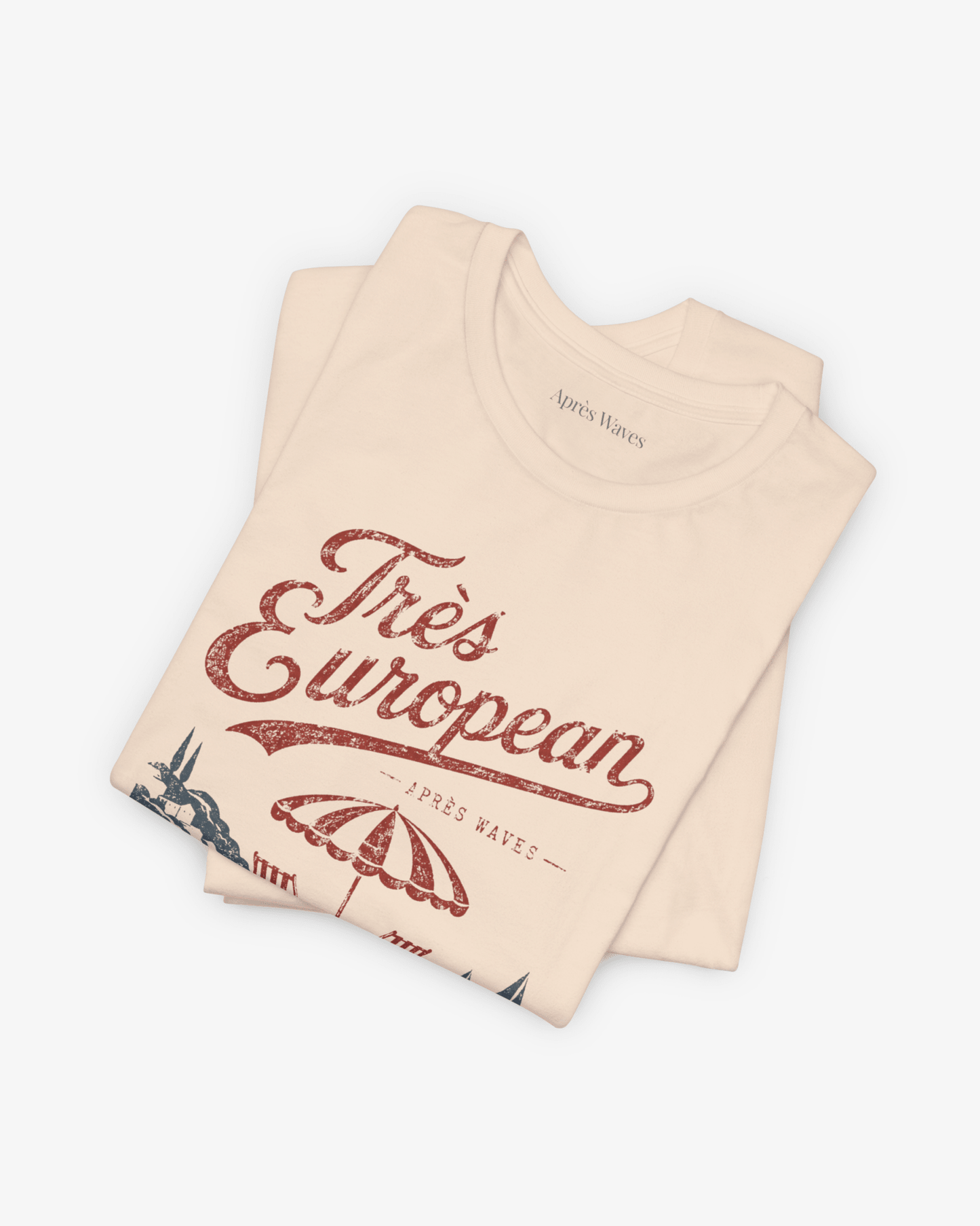 Très Euro Soft Cream folded graphic tee - Après Waves