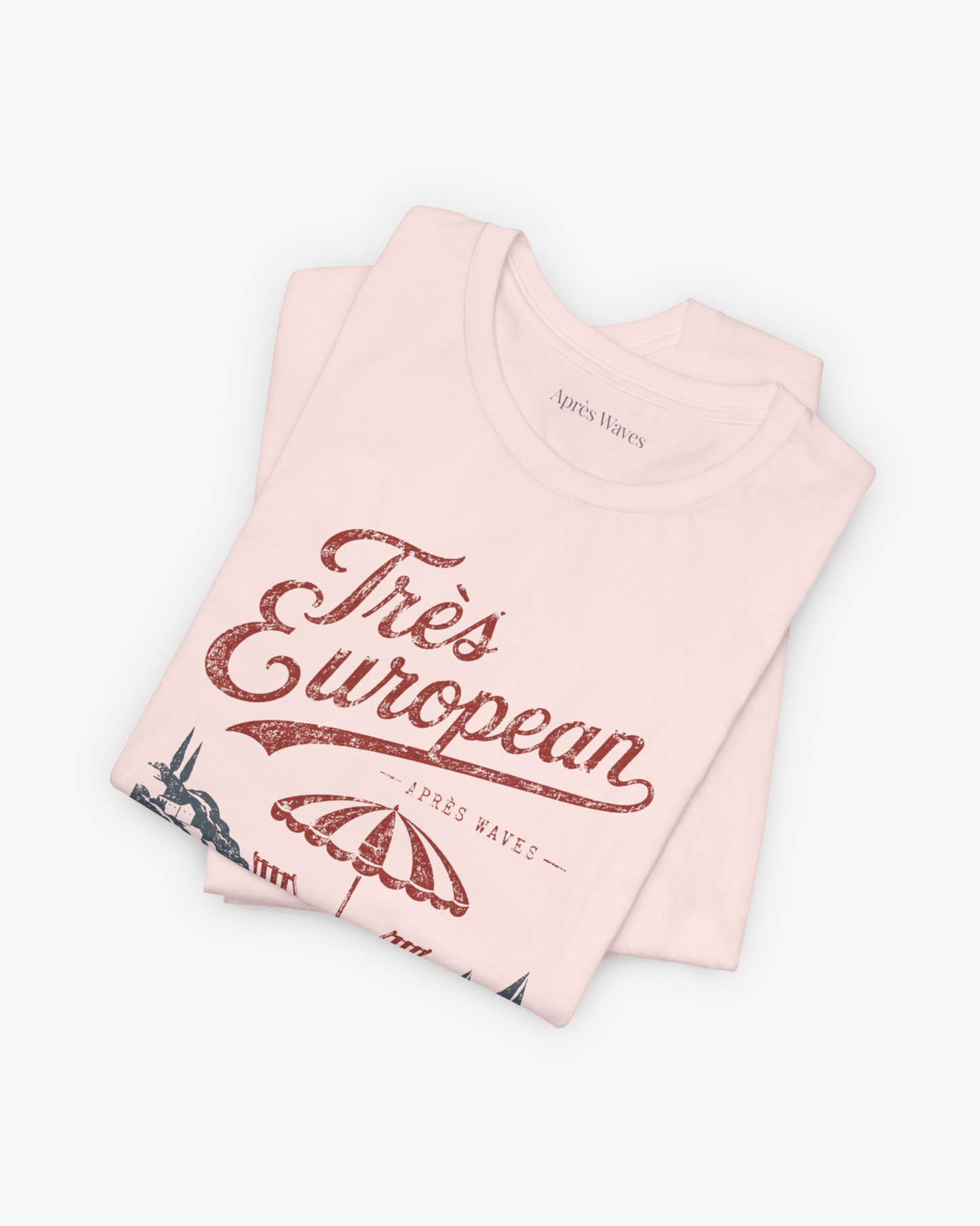 Très Euro Soft Pink folded graphic tee - Après Waves