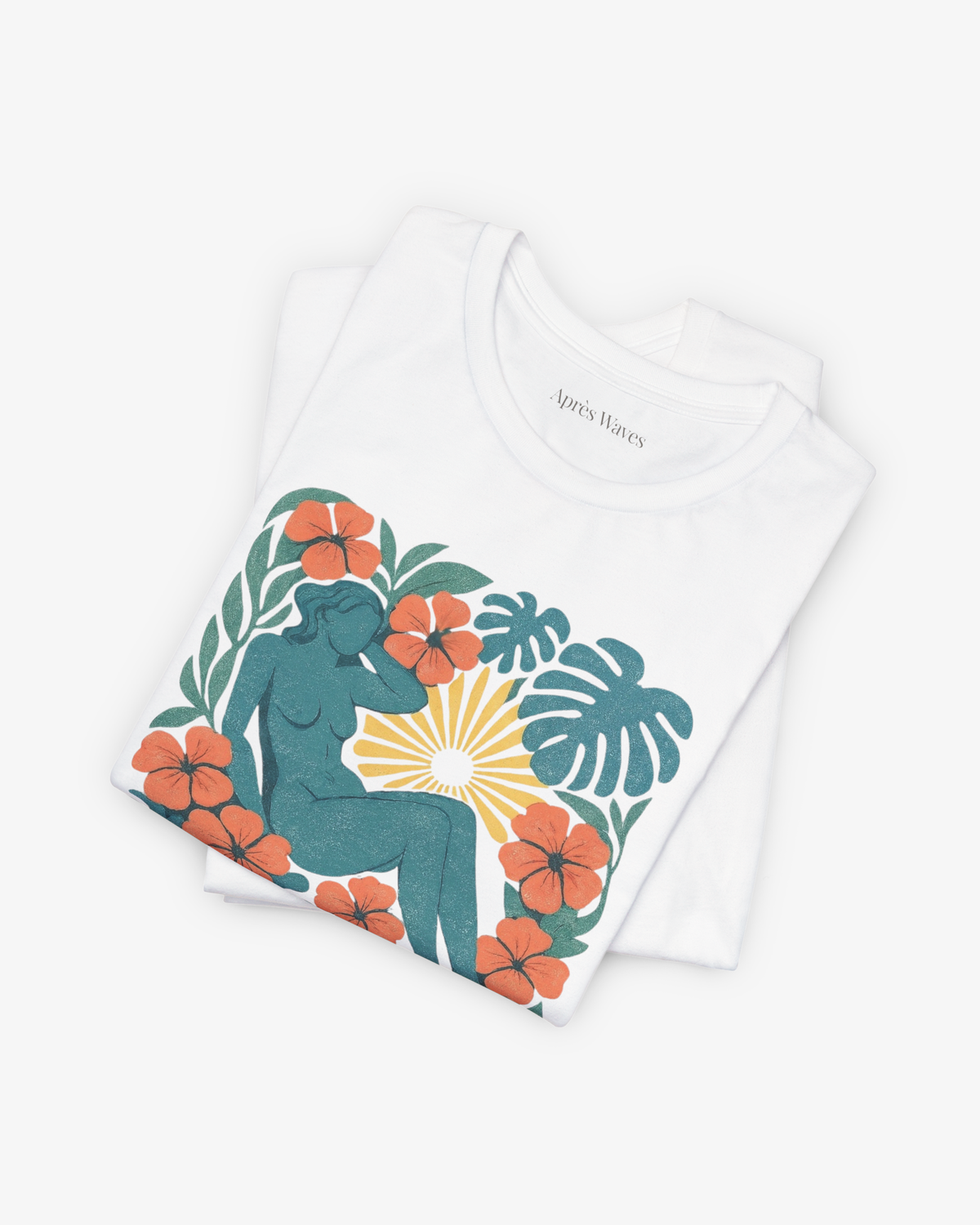 Garden Godiva White folded graphic tee - Après Waves