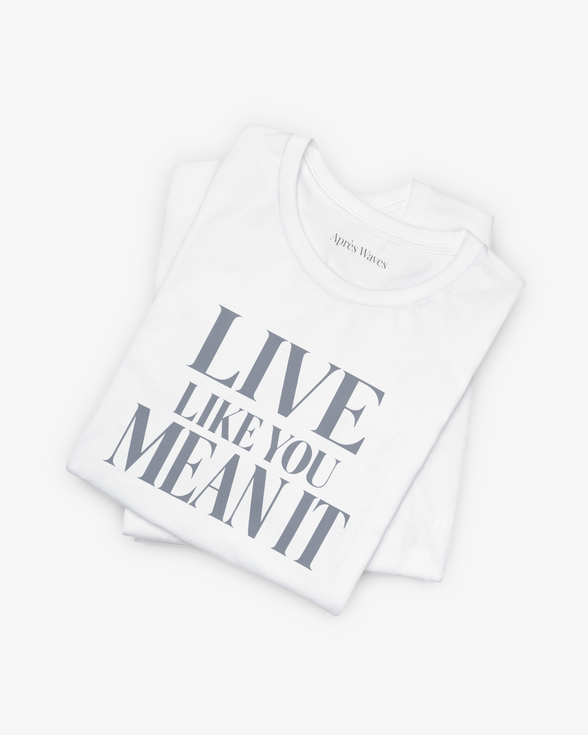 Live It White folded graphic tee - Après Waves