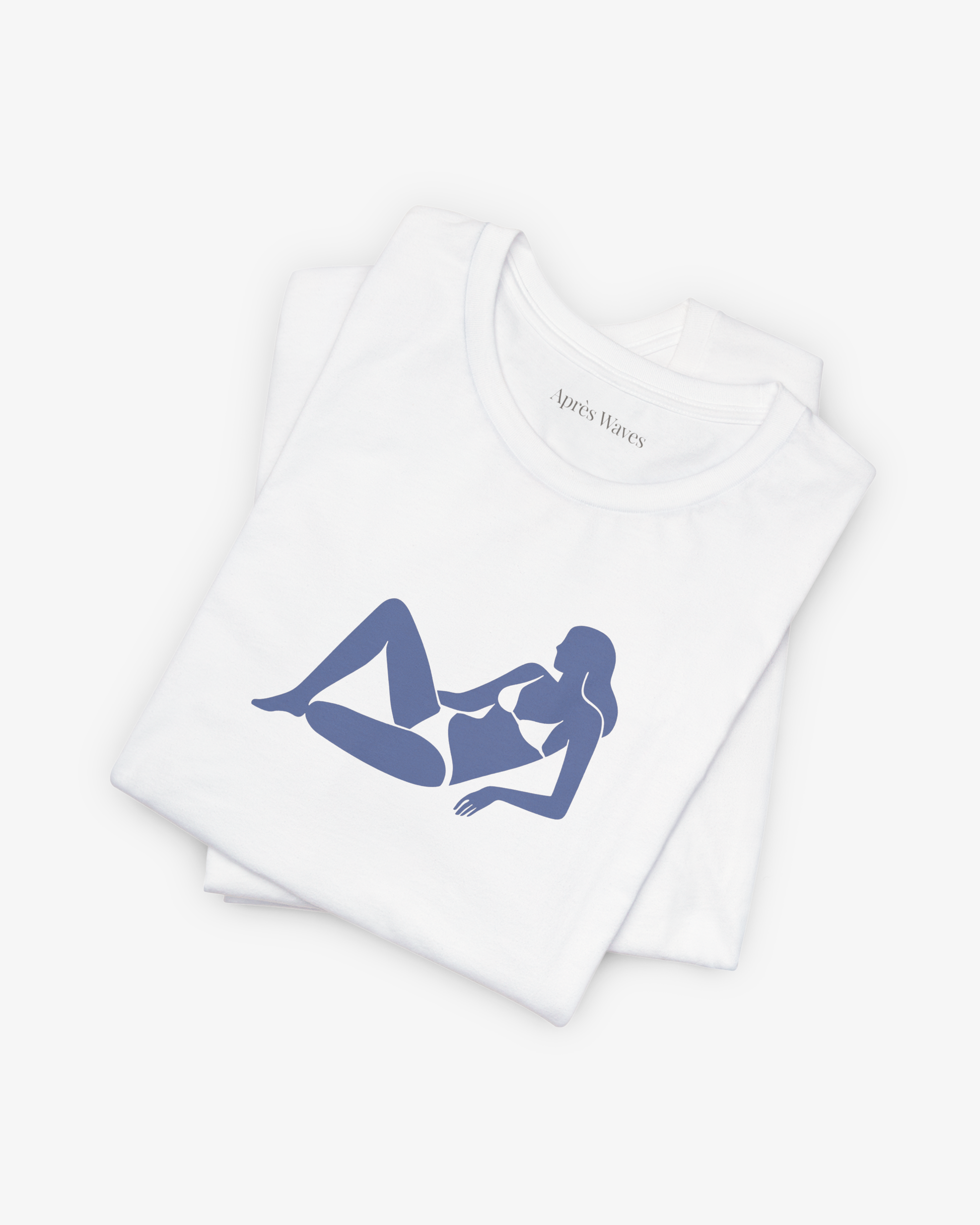 Blue Bathing White folded graphic tee - Après Waves
