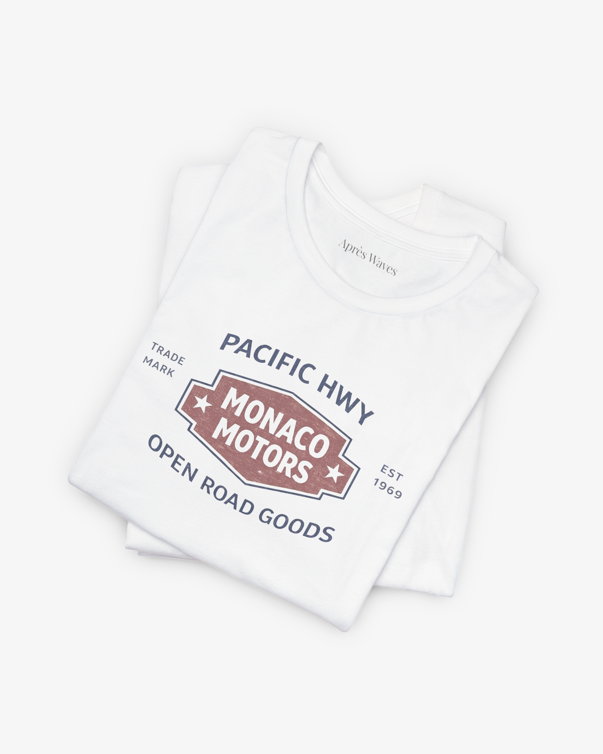 Monaco Motors White folded graphic tee - Après Waves