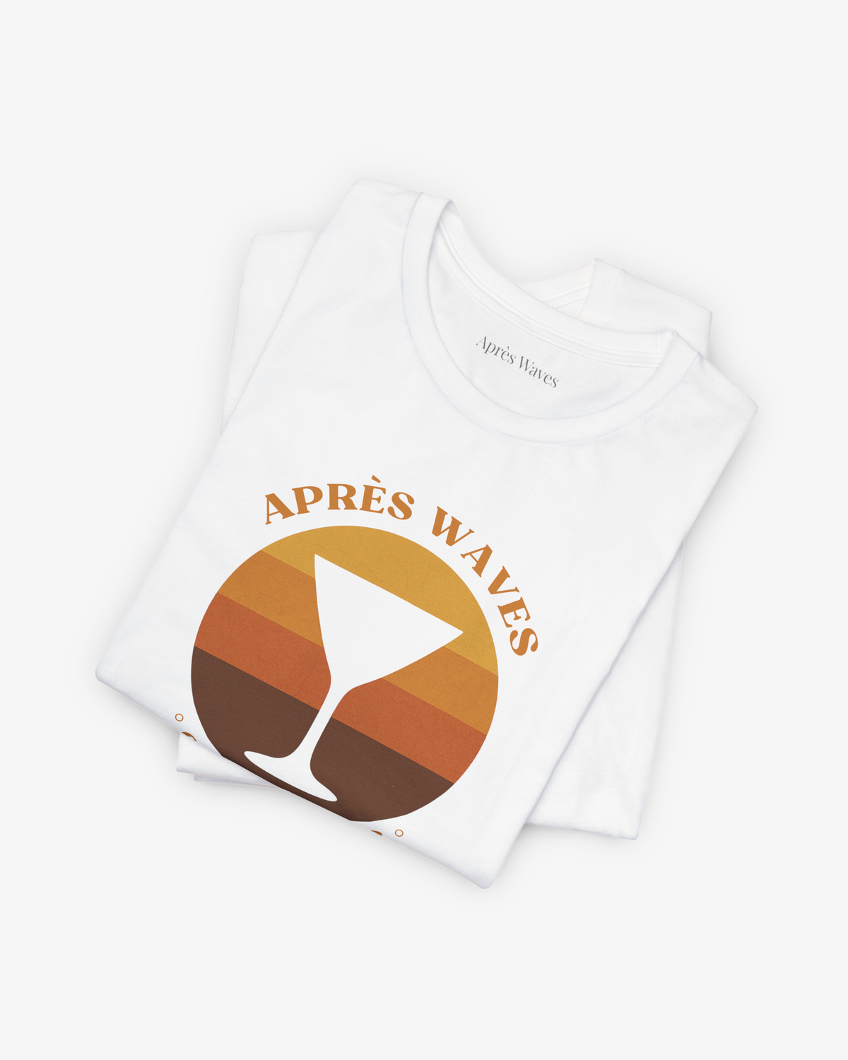Seventies Style White folded graphic tee - Après Waves