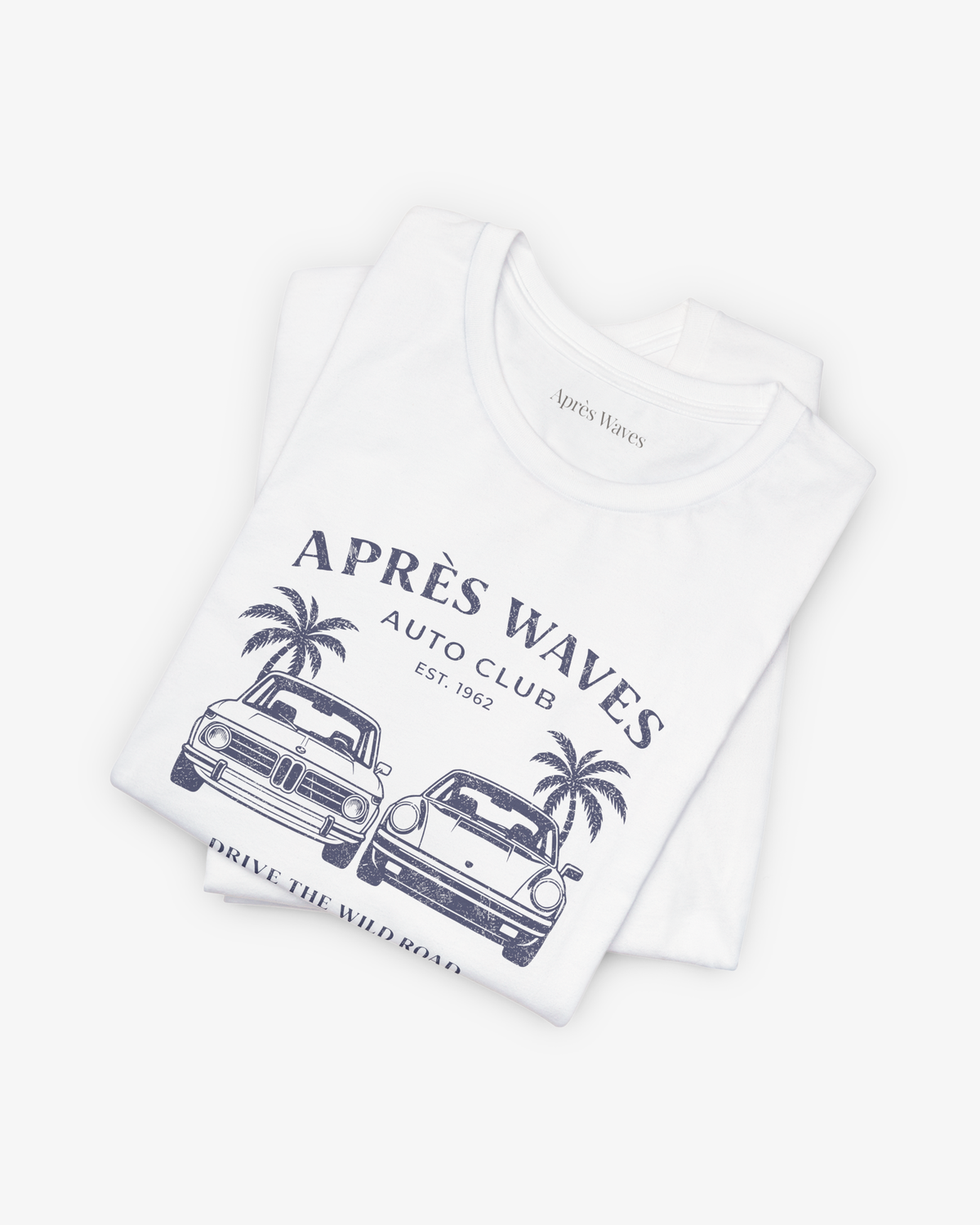 Real Leather White folded graphic tee - Après Waves