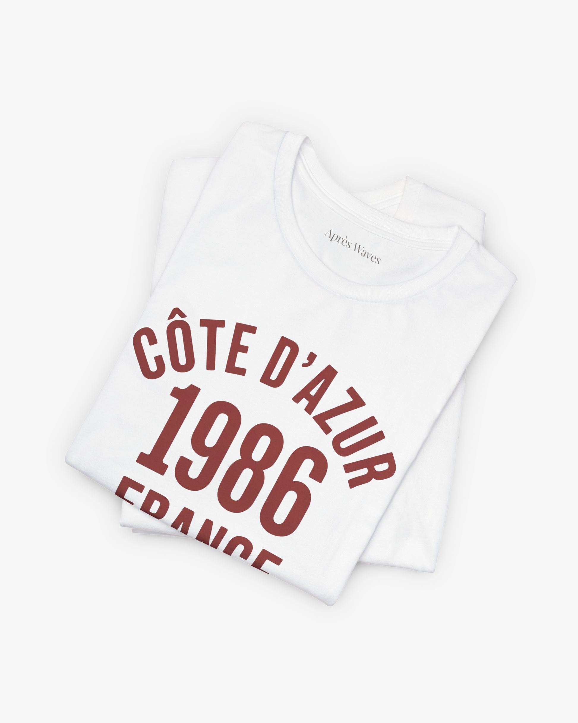 Varsity 1986 White folded graphic tee - Après Waves