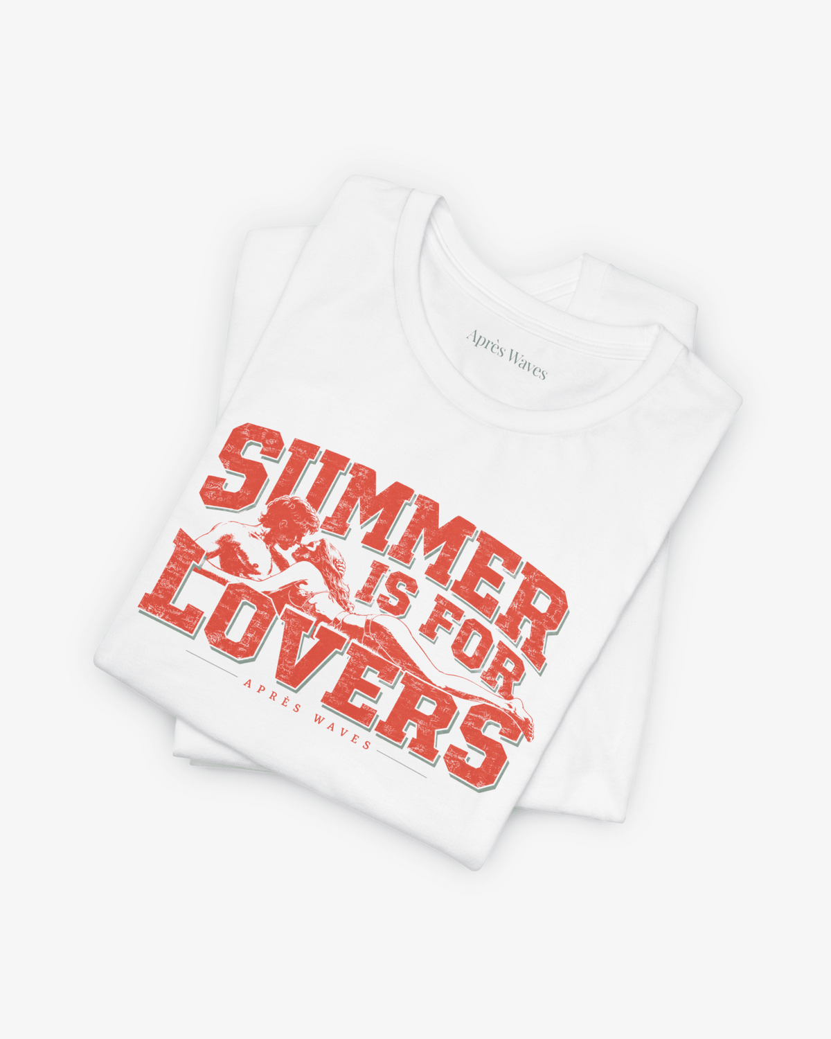 Summer Lovers White folded graphic tee - Après Waves