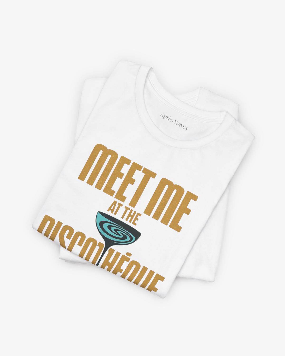 Disco Meet White folded graphic tee - Après Waves