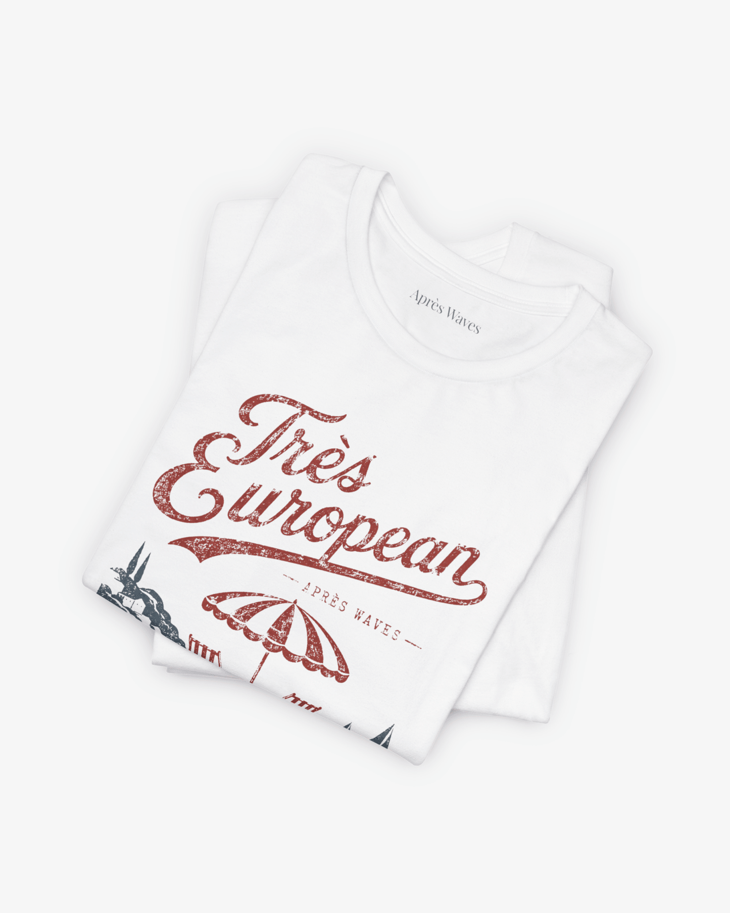 Très Euro White folded graphic tee - Après Waves