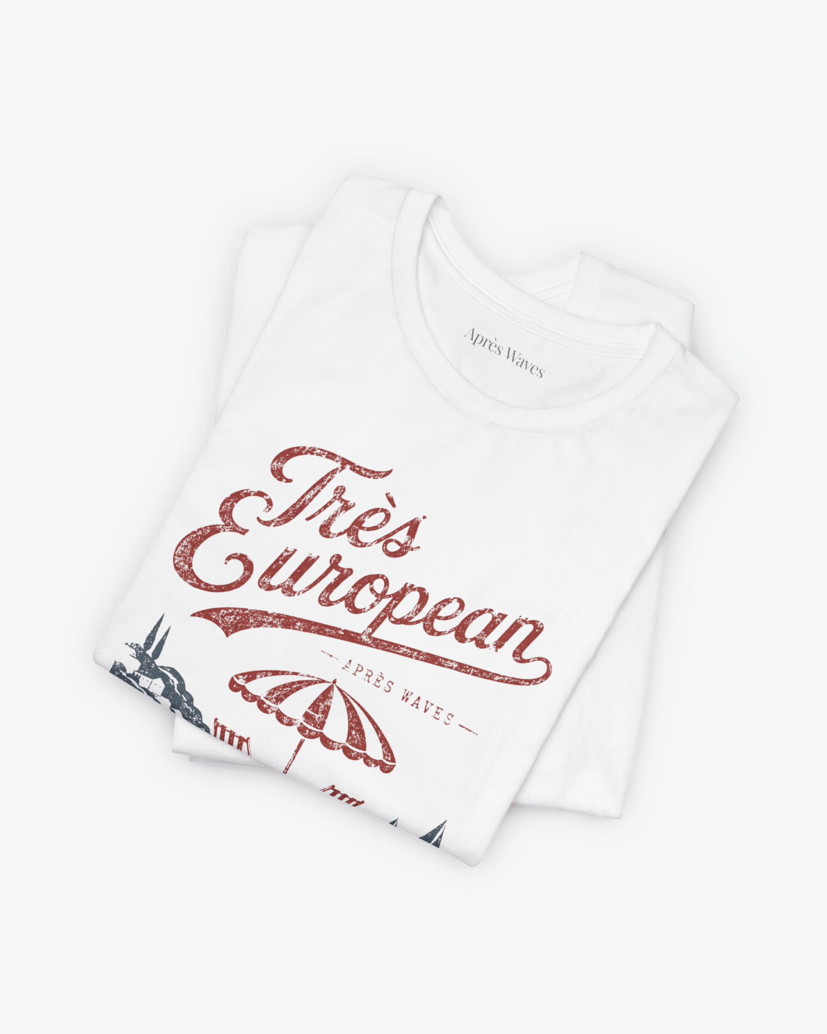 Très Euro White folded graphic tee - Après Waves