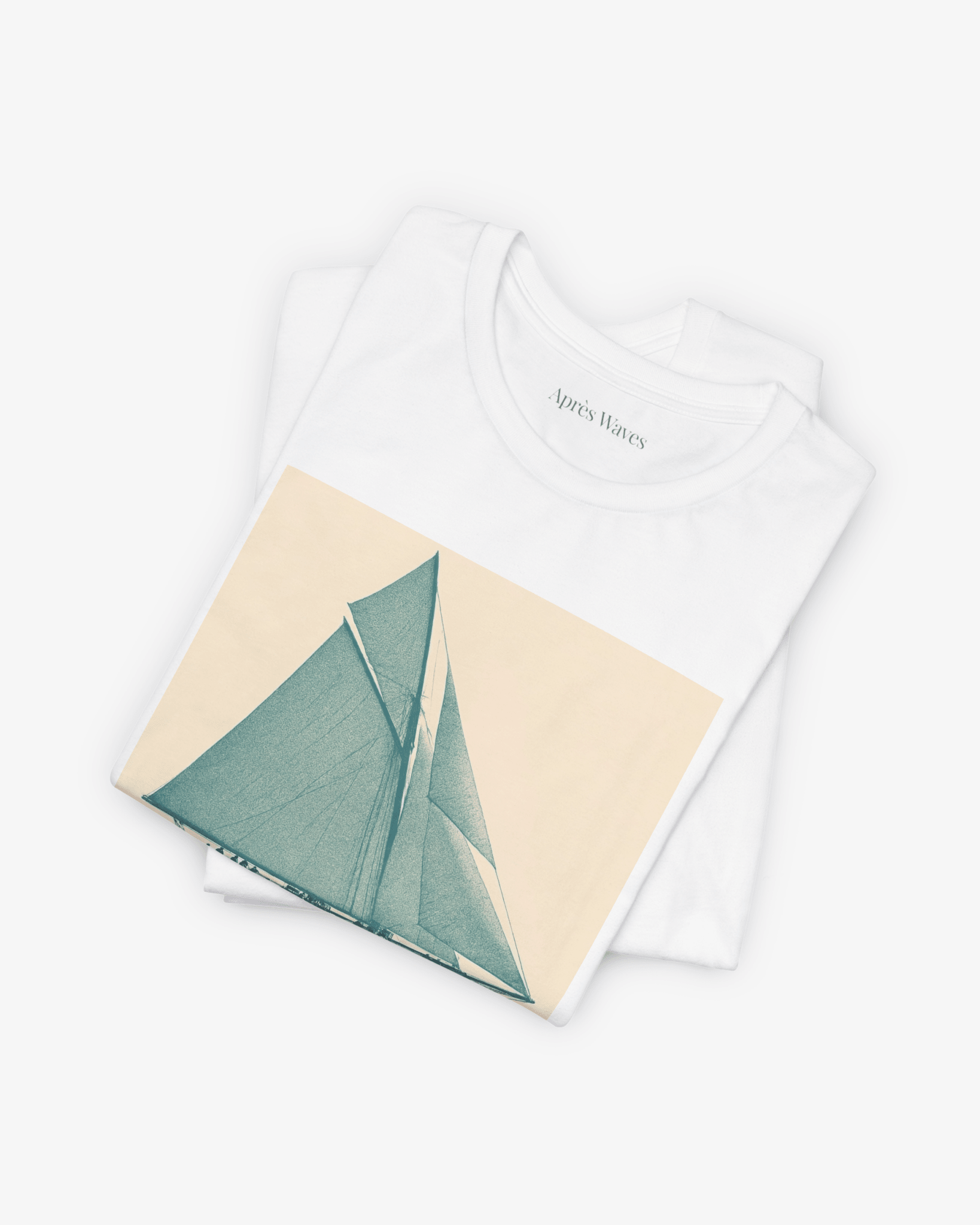 Old School White folded graphic tee - Après Waves