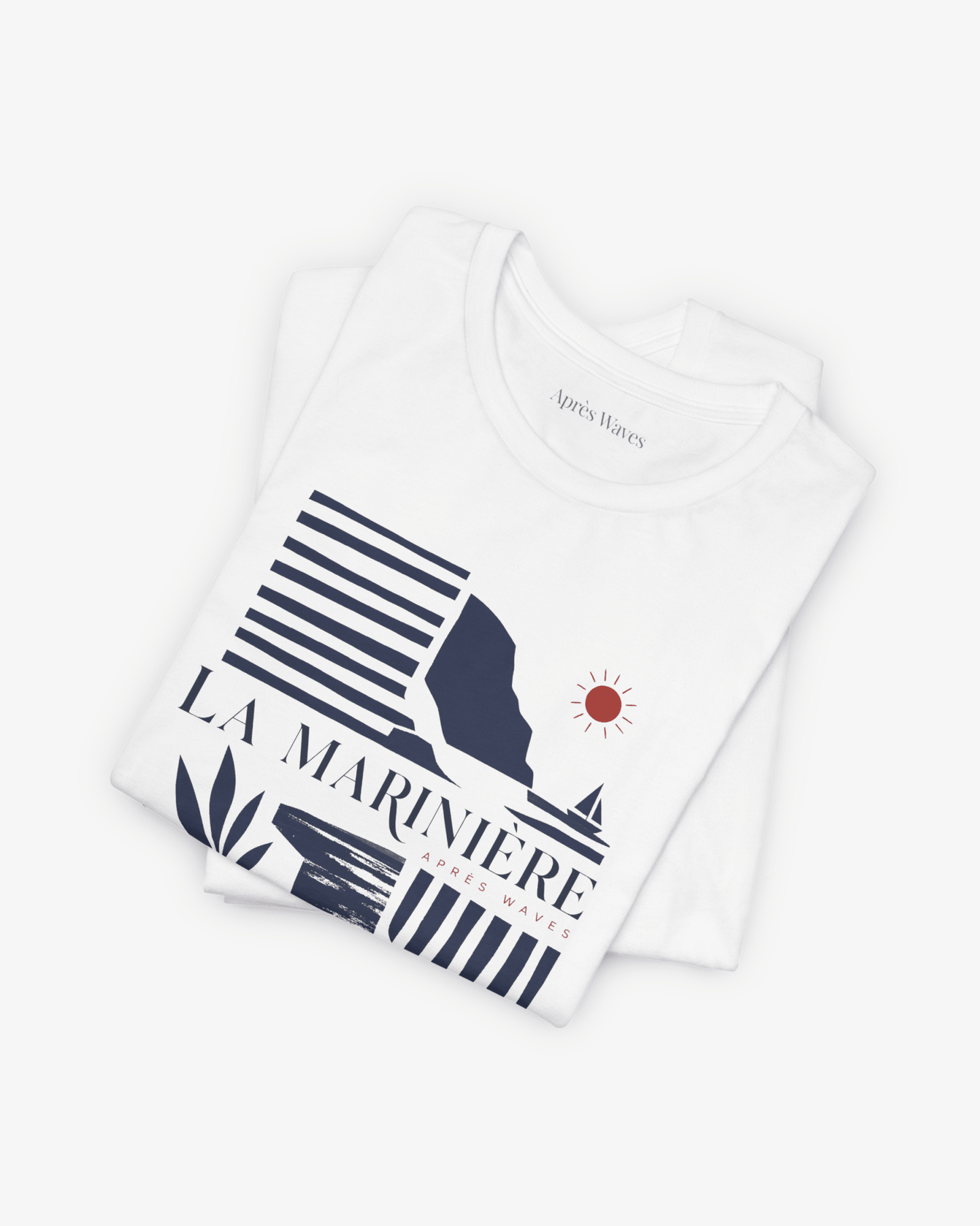 La Marinière White folded graphic tee - Après Waves
