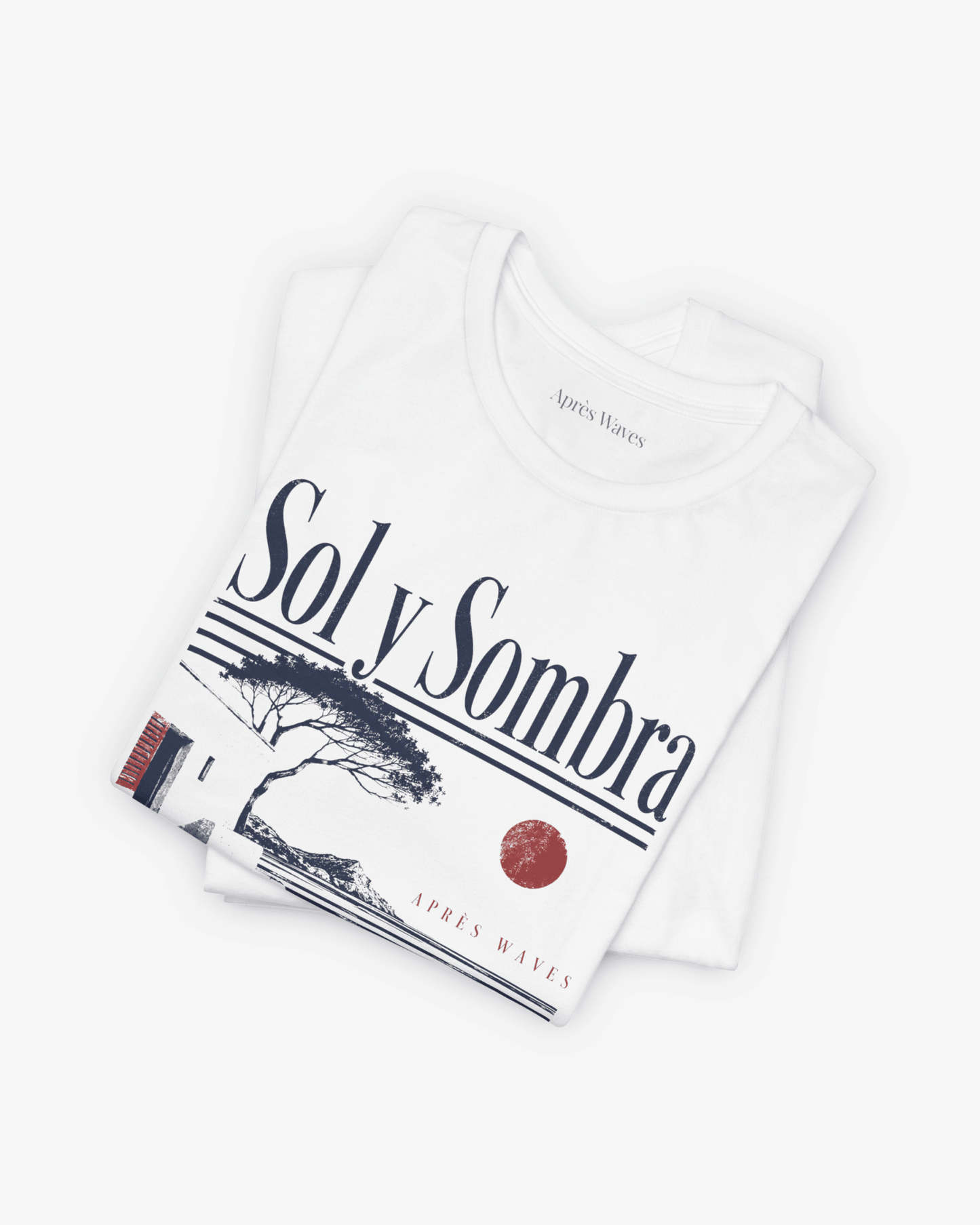 Sun and Shade White folded graphic tee - Après Waves