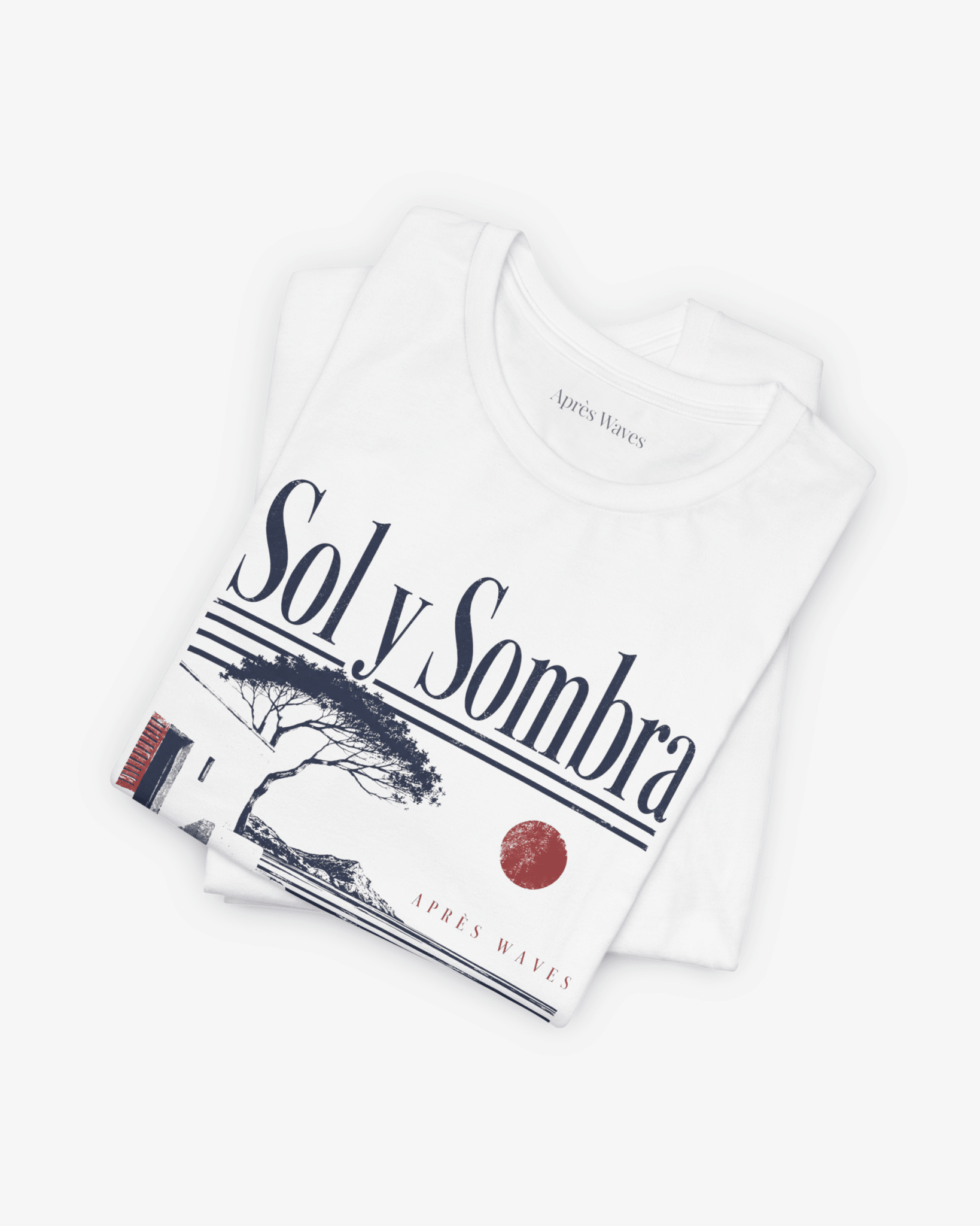 Sun and Shade White folded graphic tee - Après Waves