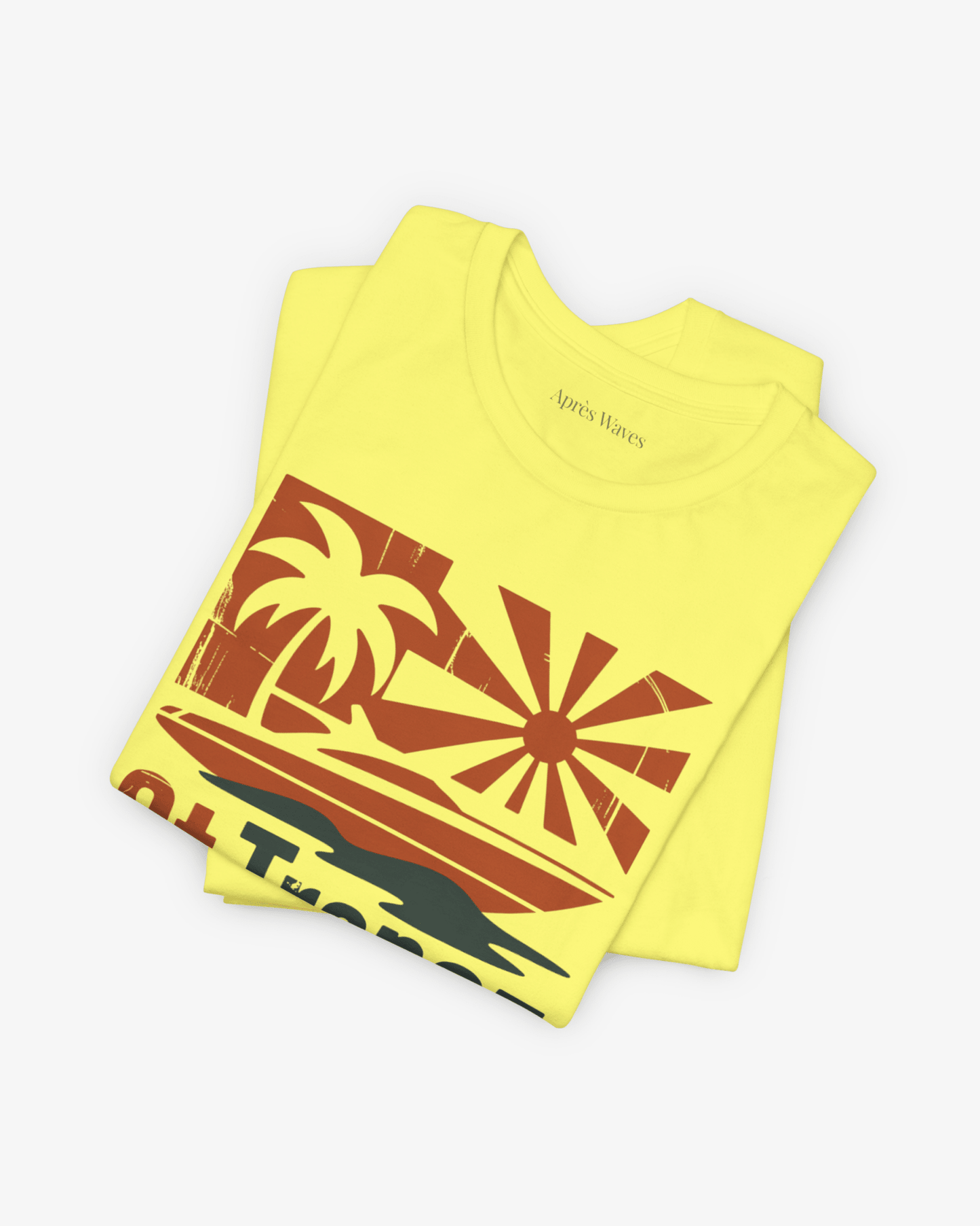 St Tropez Yellow folded graphic tee - Après Waves
