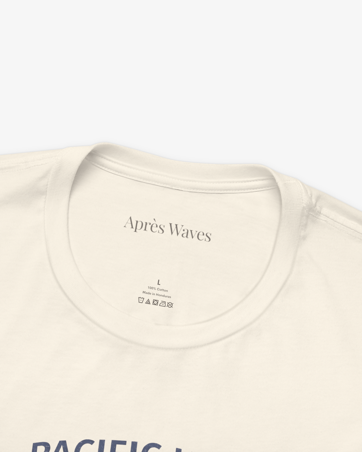 Monaco Motors Ecru tee collar detail - Après Waves