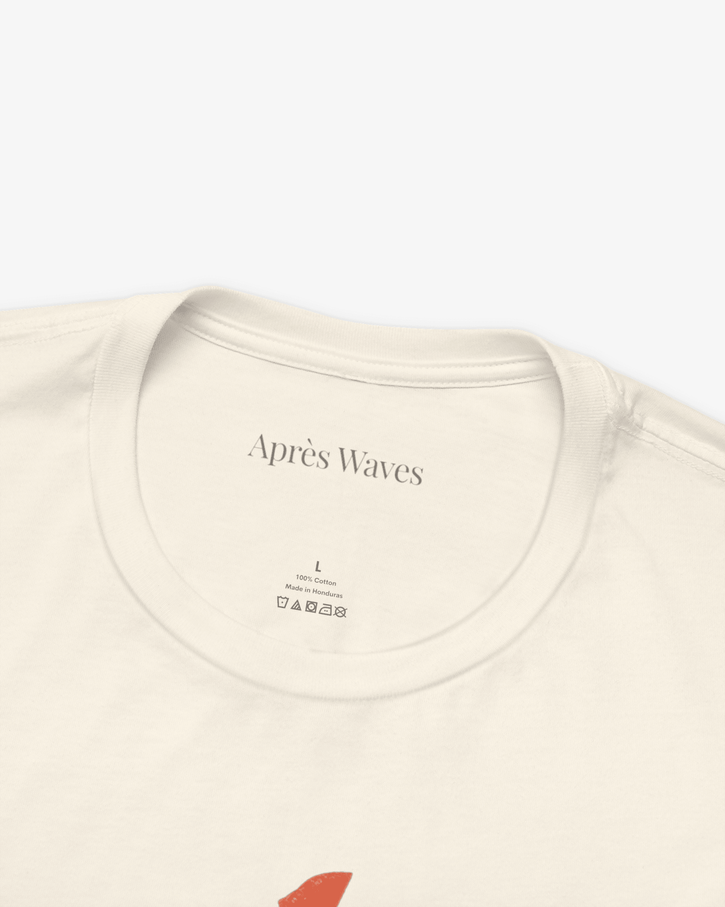 Electric 80s Ecru tee collar detail - Après Waves
