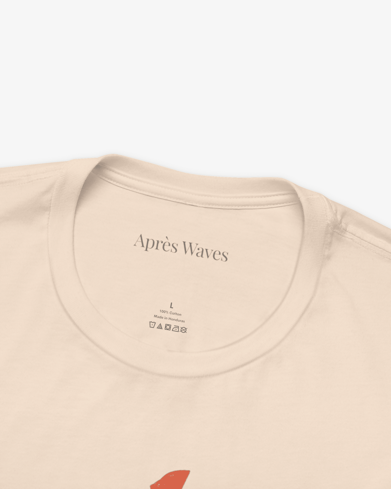 Electric 80s Soft Cream tee collar detail - Après Waves