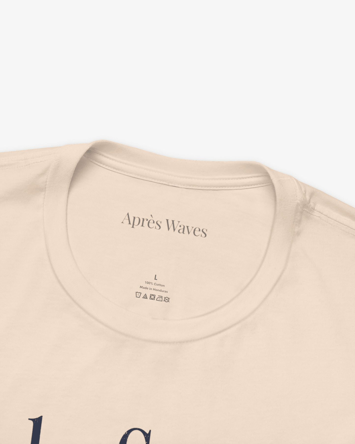 Sun and Shade Soft Cream tee collar detail - Après Waves
