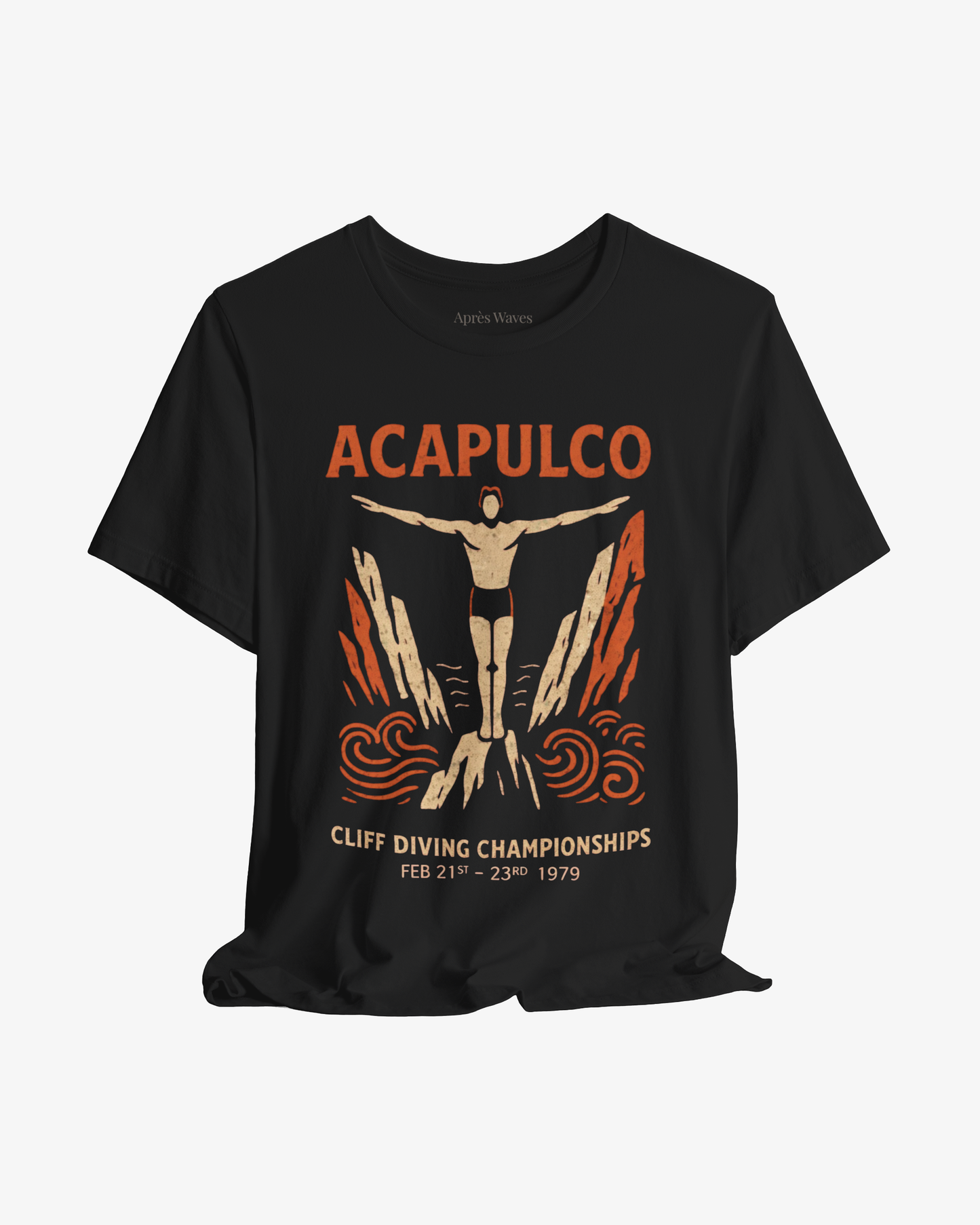 Swanning Around Black graphic tee - Après Waves