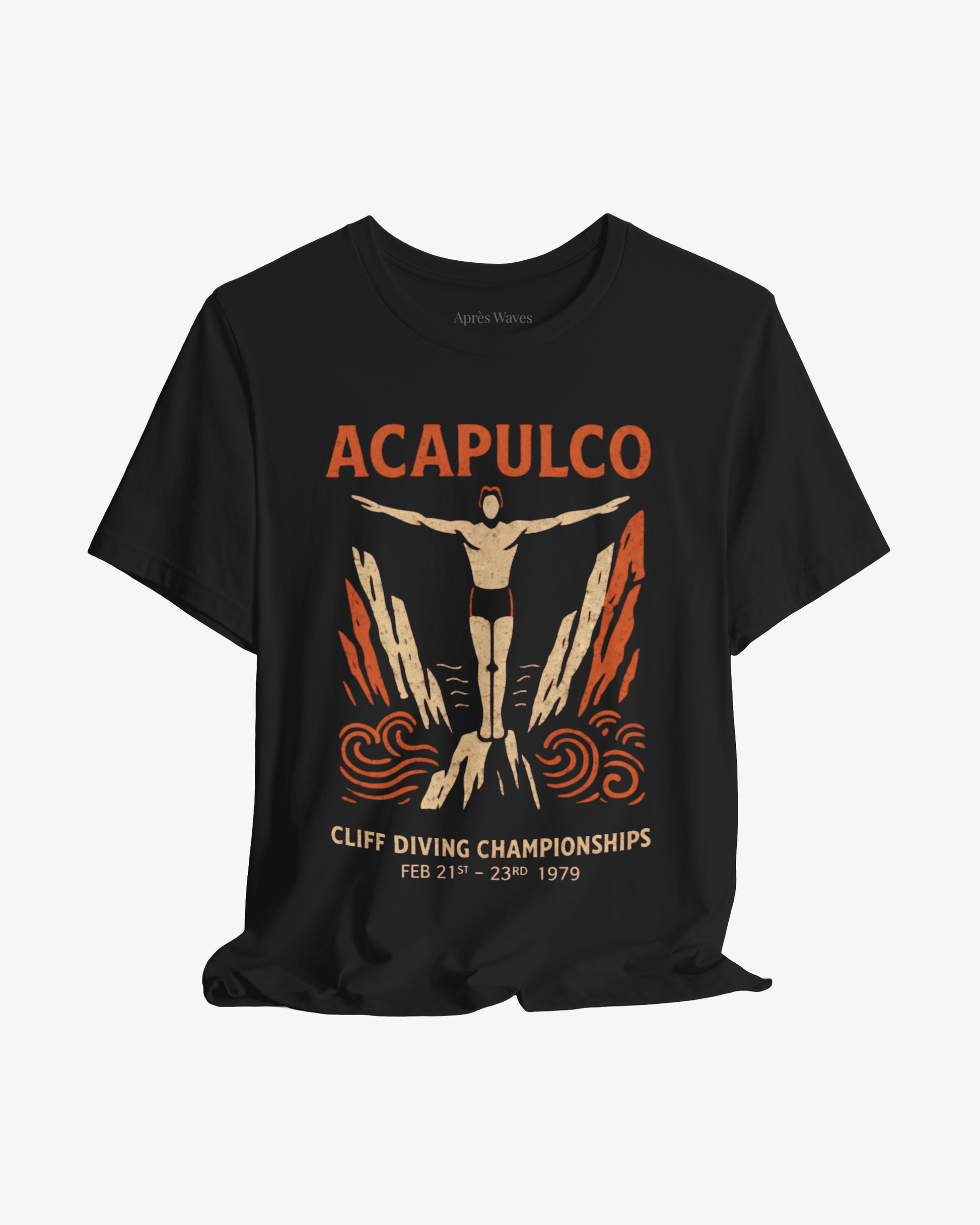 Swanning Around Black graphic tee - Après Waves