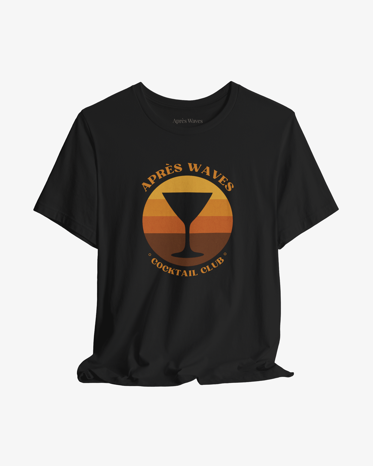 Seventies Style Black graphic tee - Après Waves