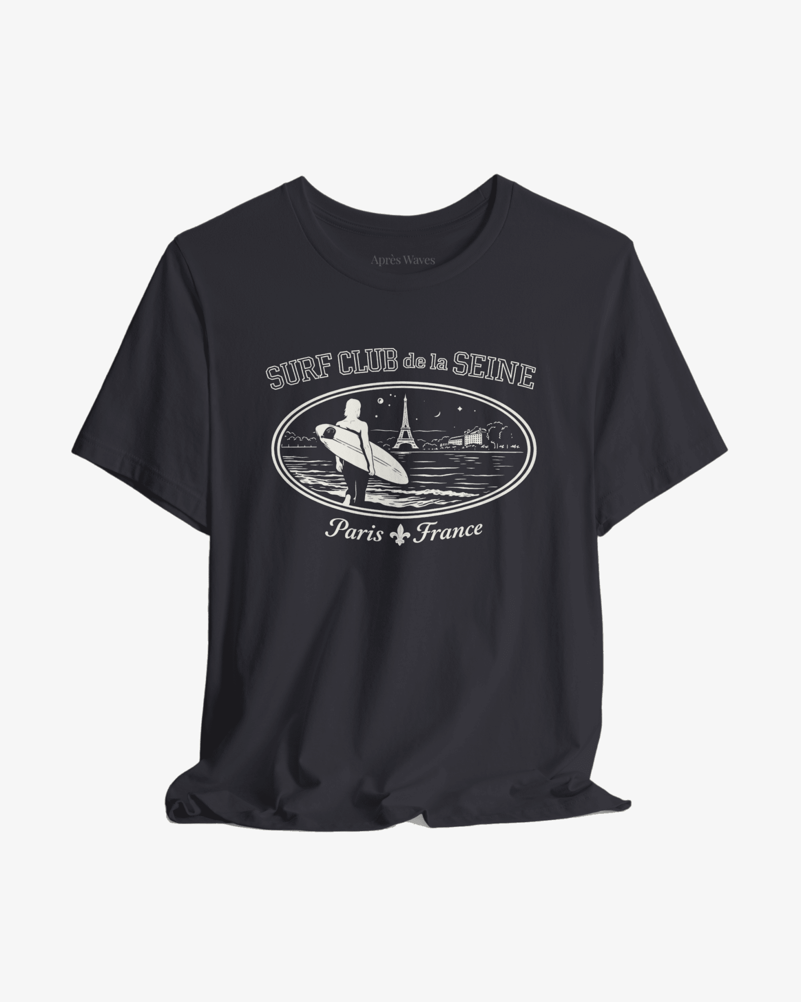 Paris Surf Club Dark Grey graphic tee - Après Waves