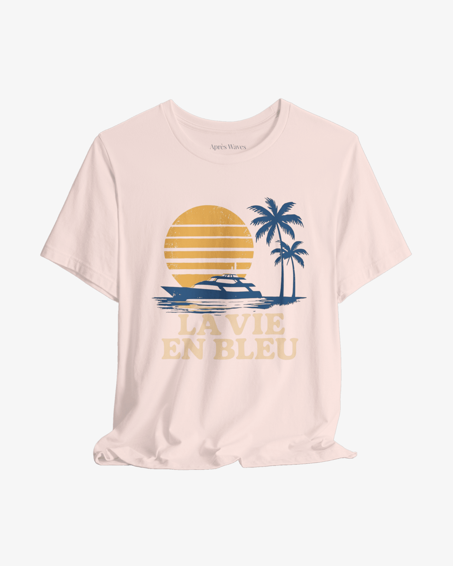 Life in Blue Soft Pink graphic tee - Après Waves