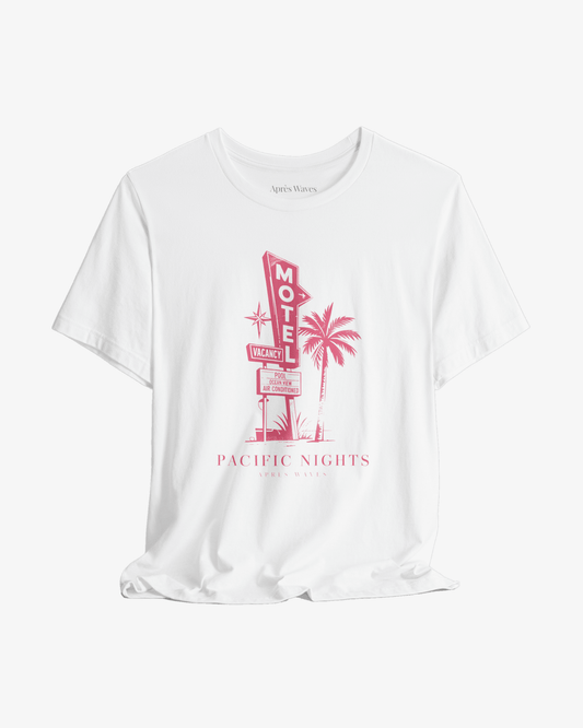 Pacific Nights White graphic tee - Après Waves
