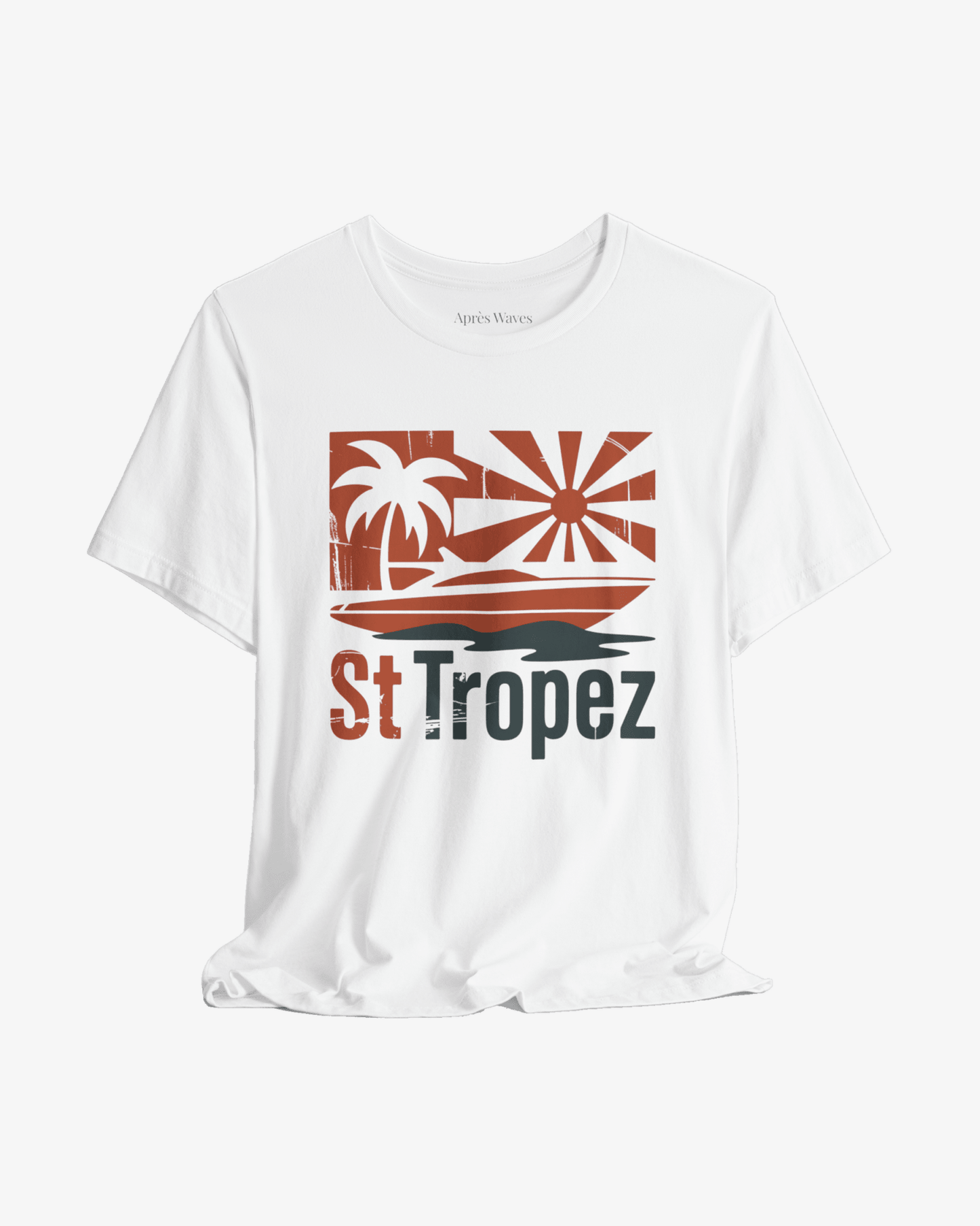 St Tropez White graphic tee - Après Waves