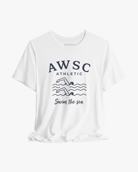 Swim the Sea White graphic tee - Après Waves