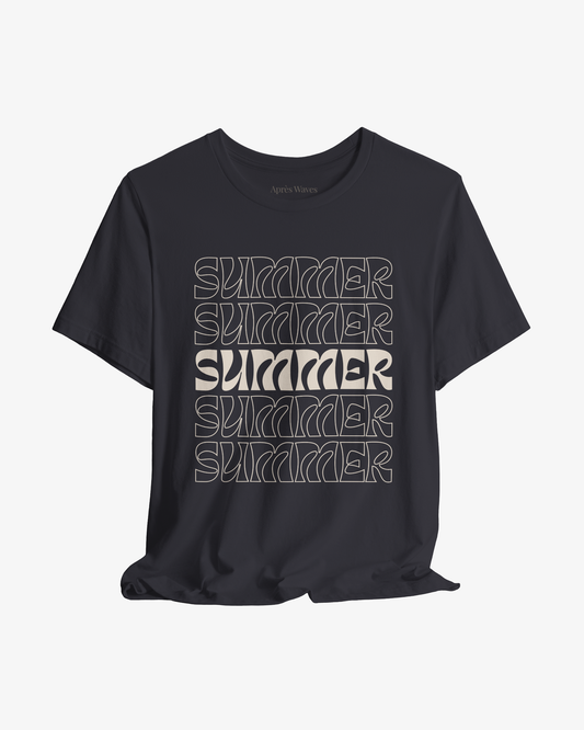 Summer of Plenty Dark Grey graphic tee - Après Waves